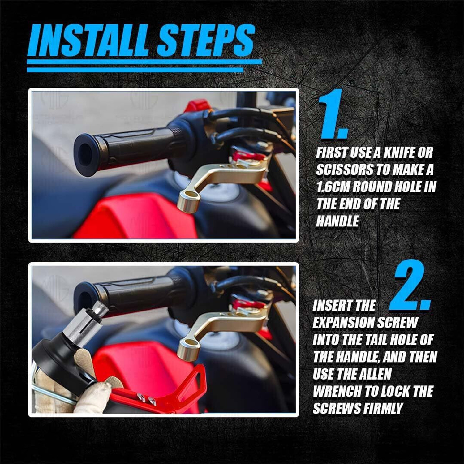 Image of Moto Genius Premium Adjustable Brake Clutch Lever Protector for Motorcycles Safety - Red Bike Crash Guard