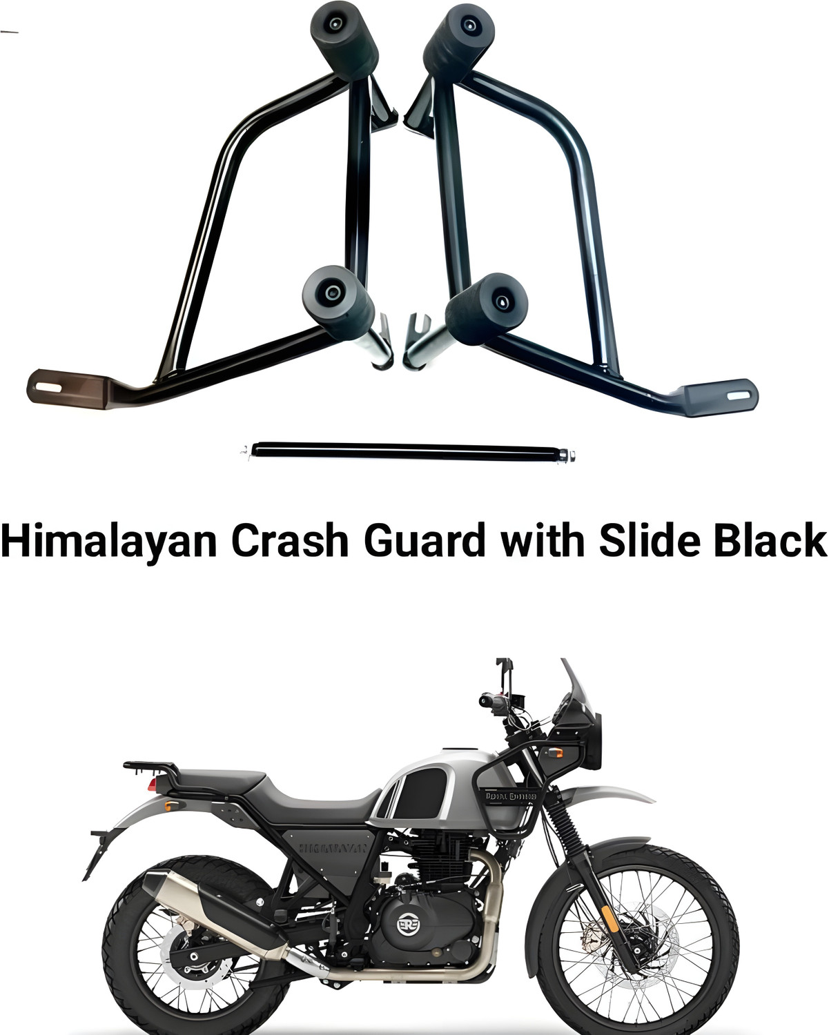 Image of RS ACESSORIES HUB Heavy Metal Black Quality Crash Guard best for RE Himalayan BS4,BS6 All Model