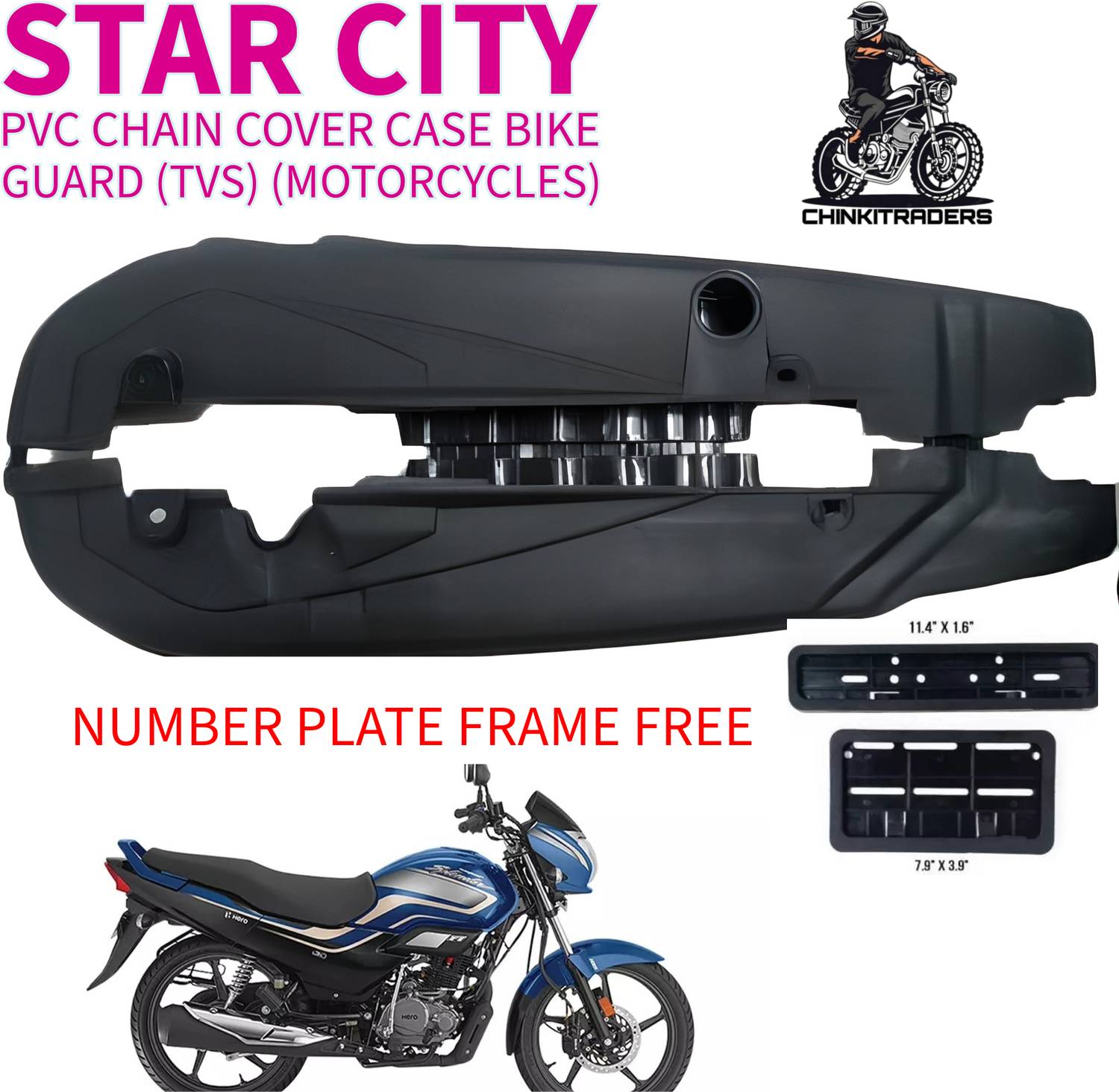 CHINKI TRADERS CHAIN COVER FOR STAR SPORTS (TVS) BLACK 001 Bike