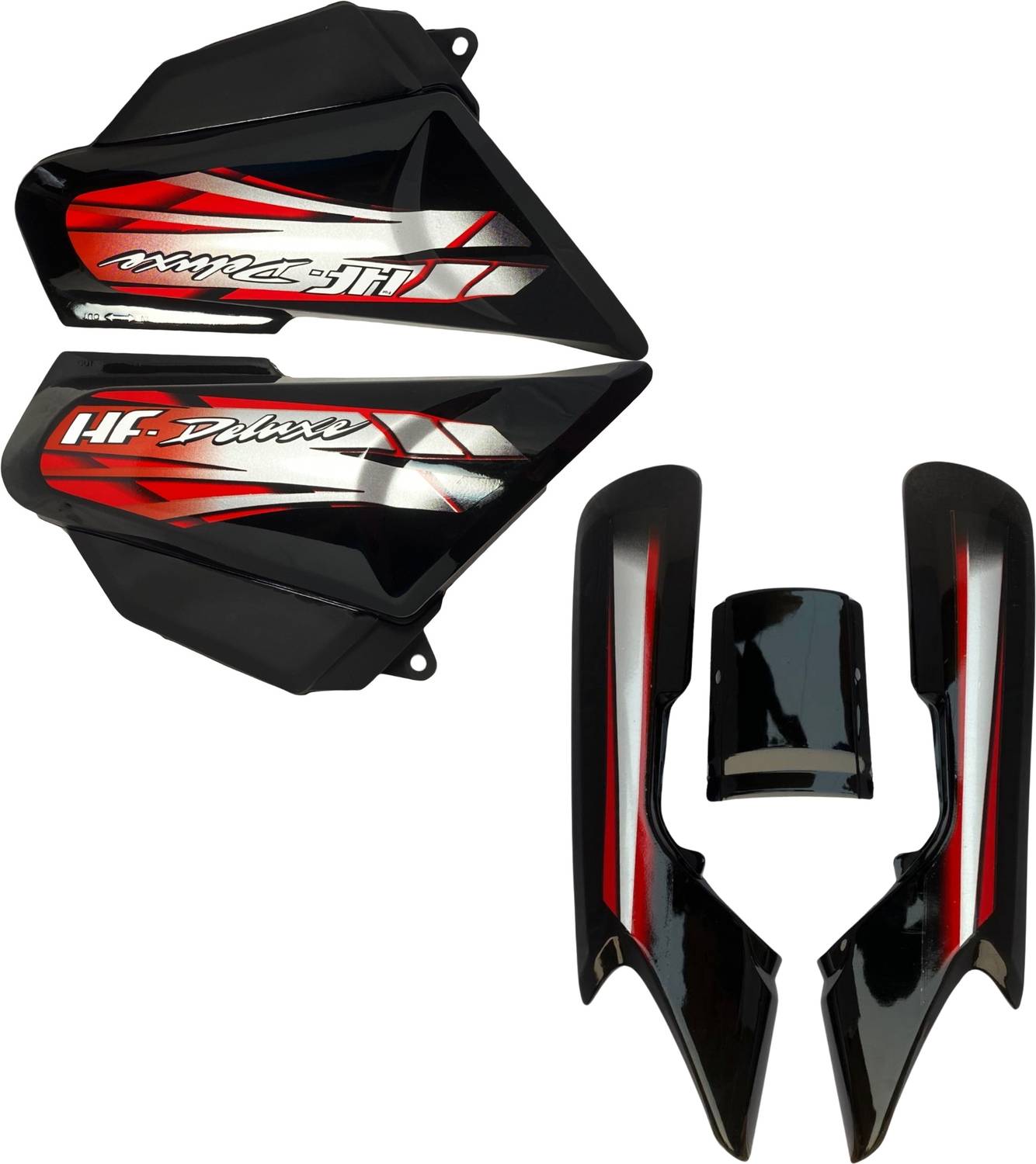 SP Shree Premium Hf Deluxe Black Red Bike Crash Guard - Image 1