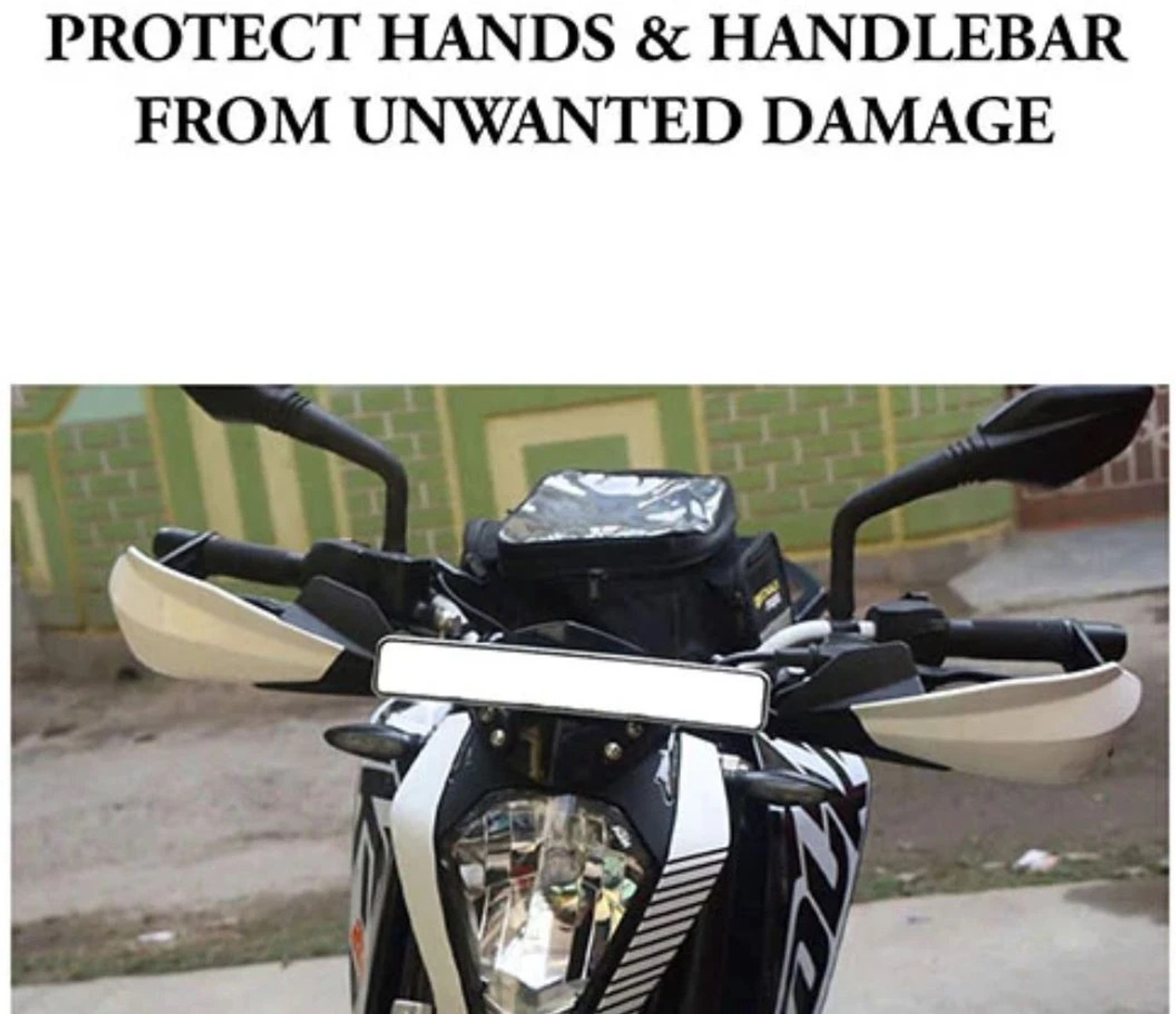 Image of TA BIKE HAND GAURD White And Black Handlebar Hand Guard