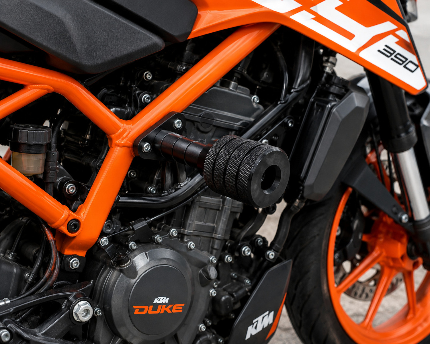 Image of MOXZILLA Duke 250 Frame Slider Black Bike Crash Guard