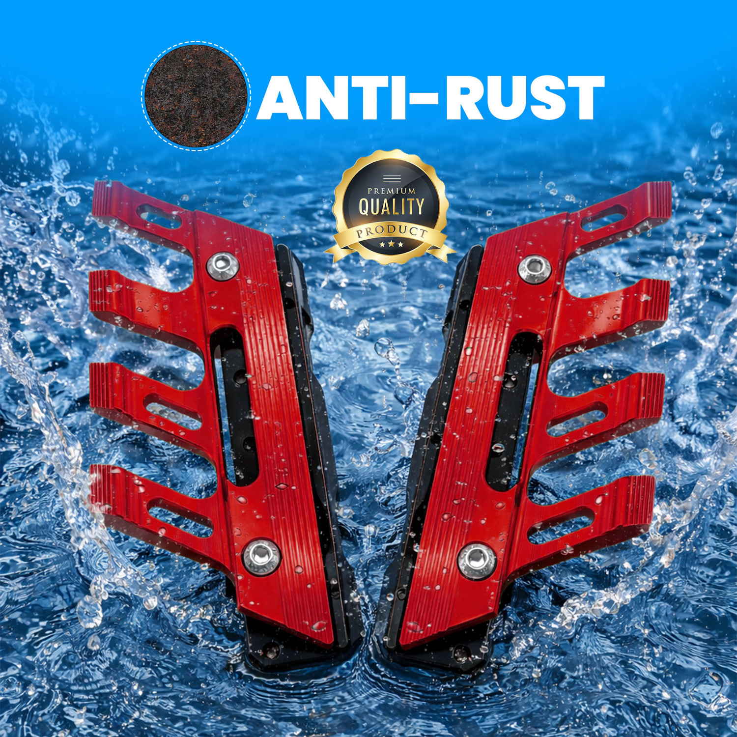 Image of Moto Genius CNC Aluminum Motorcycle Front Fork - Anti-Slip Shock Absorber Protector (Red) Bike Crash Guard (Universal For Bike)