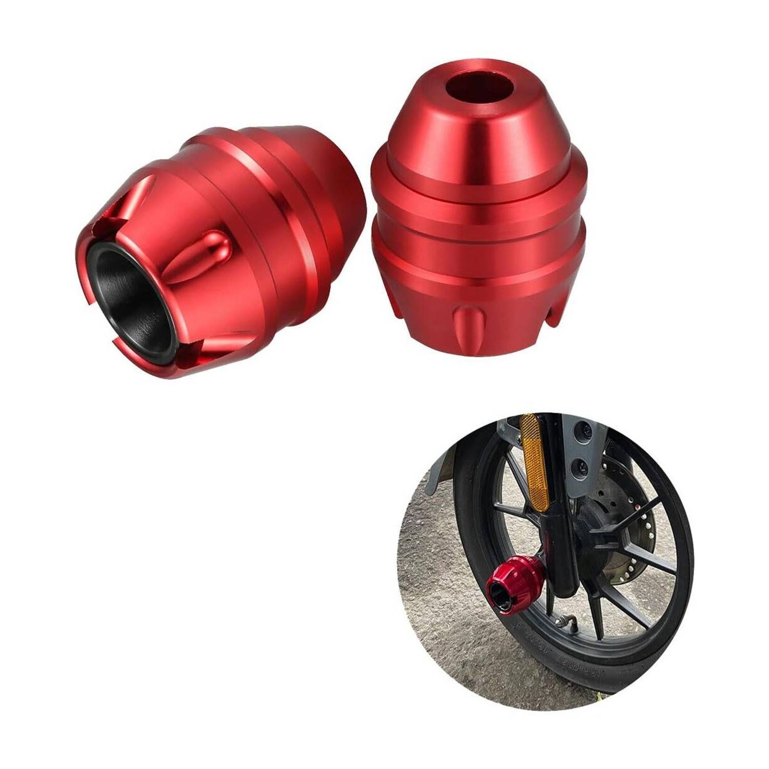 acube mart Fork Slider Wheel Front Fork Frame Sliders Universal for Bike red HWS-06 Bike Crash Guard