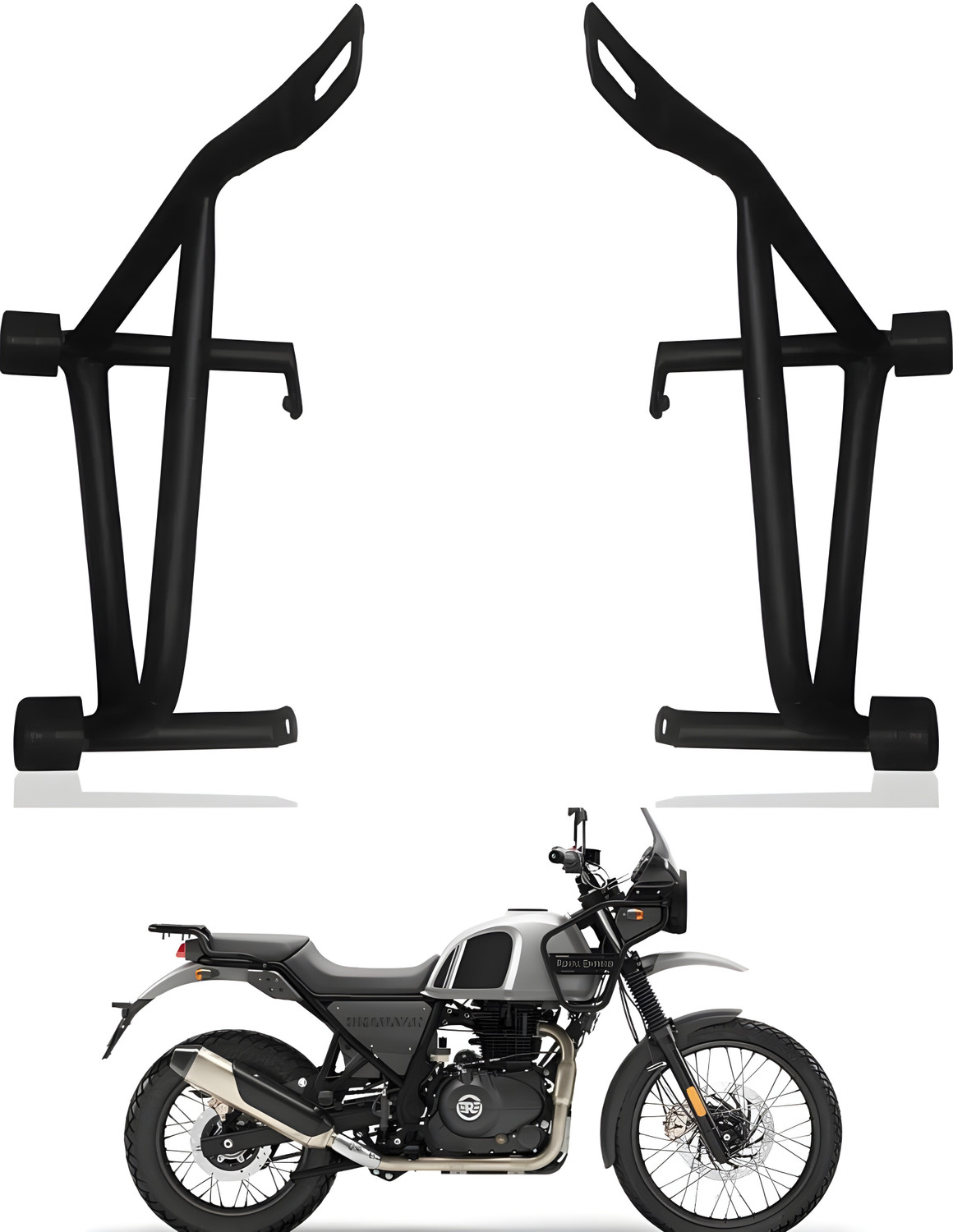Image of RS ACESSORIES HUB Heavy Metal Black Quality Crash Guard best for RE Himalayan BS4,BS6 All Model
