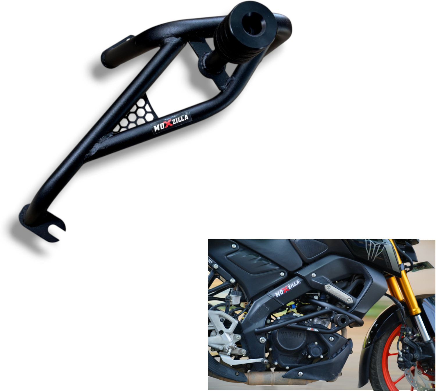 Image of MOXZILLA Shark Crash Guard for MT-15 Suitable for All Version Bikes (Black)