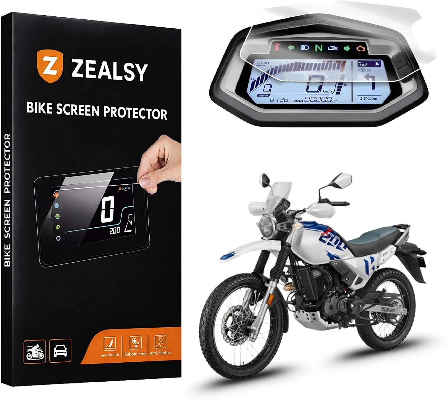 Zealsy Edge To Edge Screen Guard for Hero Glamour Xtec Speedomete