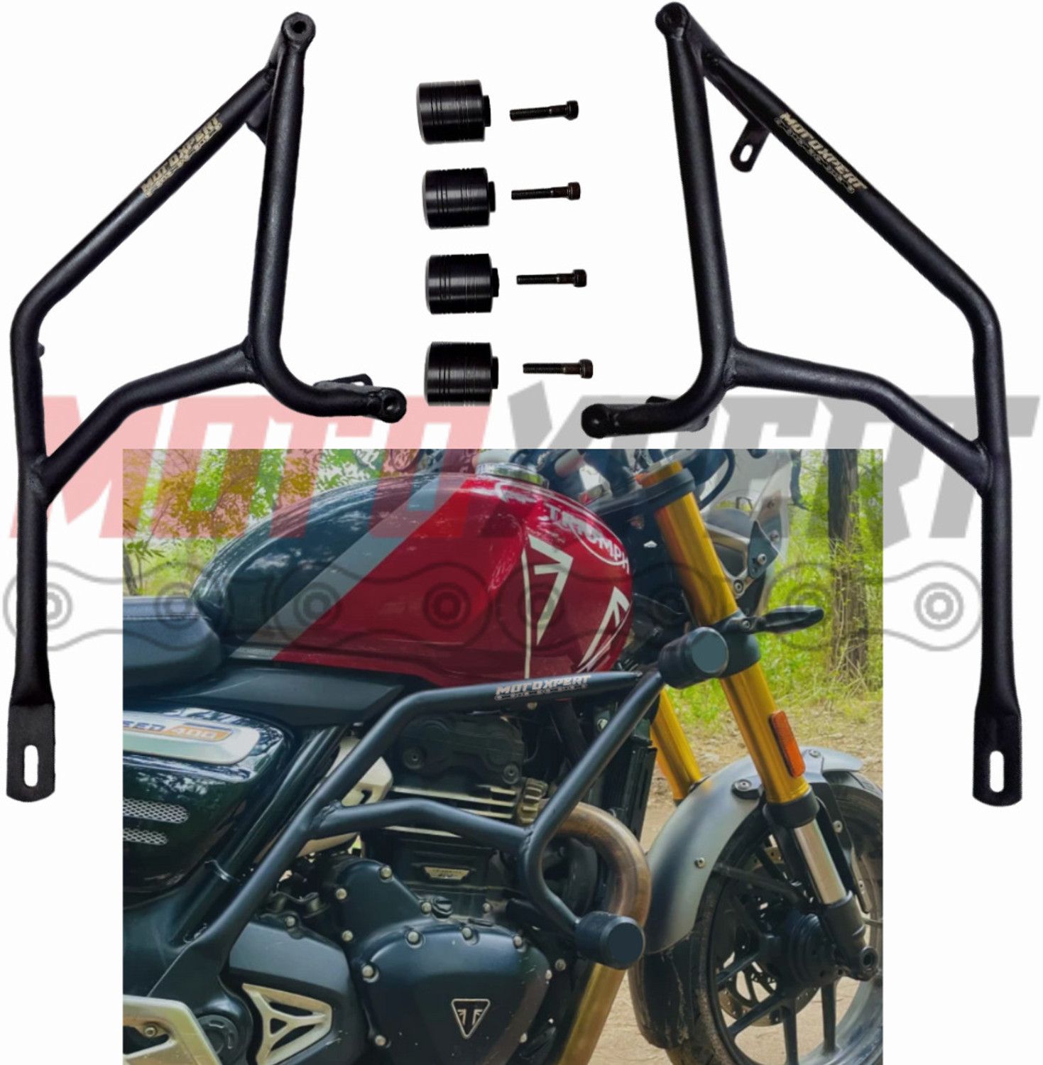 Image of MotoXpert Triumph speed 400 Bike Crash Guard