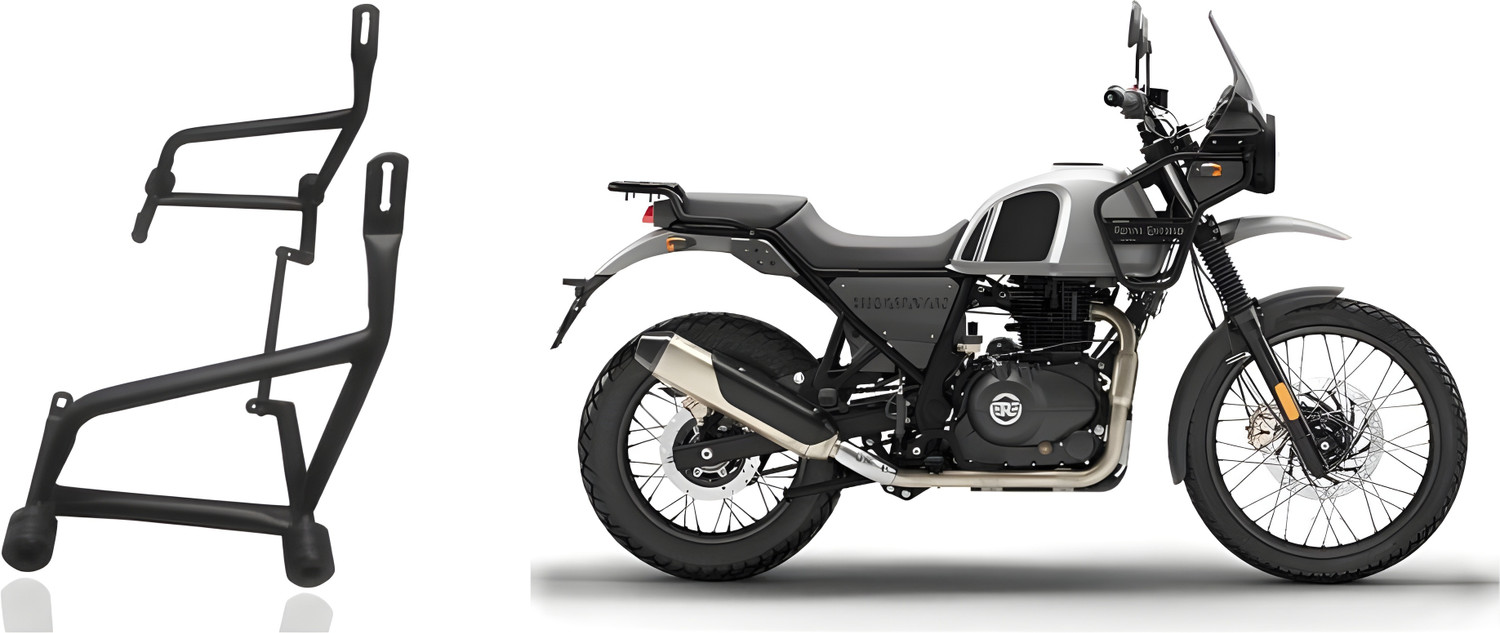 Image of RS ACESSORIES HUB Heavy Metal Black Quality Crash Guard best for RE Himalayan BS4,BS6 All Model