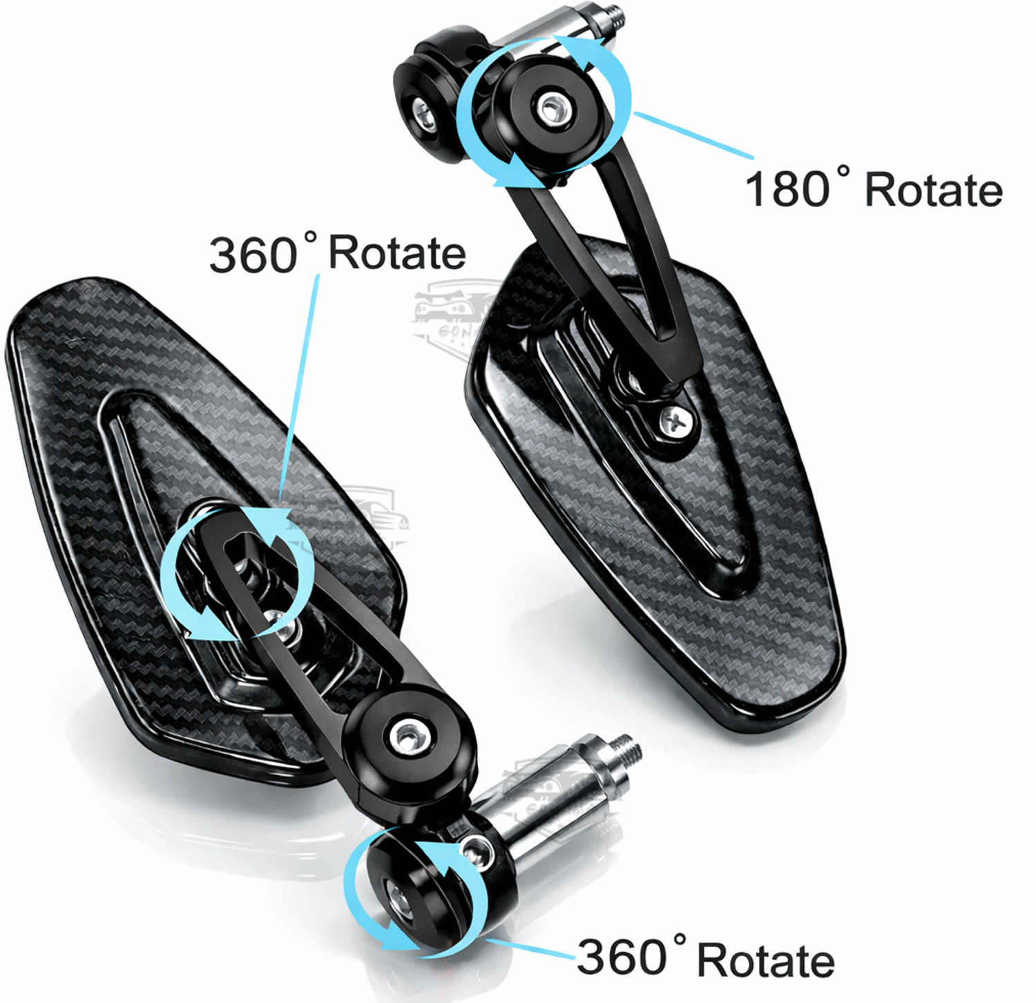 Image of GONAMA Carbon Fiber Handlebar End Mirror for Motorcycle | CNC Aluminum Handlebar Hand Guard
