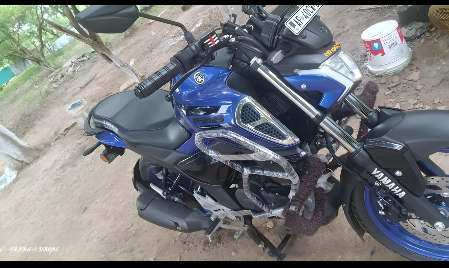 Image of Tufkote FZ S BEST Heavy Q.uality Metal Crash Guard WITH SLIDERS SUITS BS6 AND BS4 FZ.V3 (Yamaha)