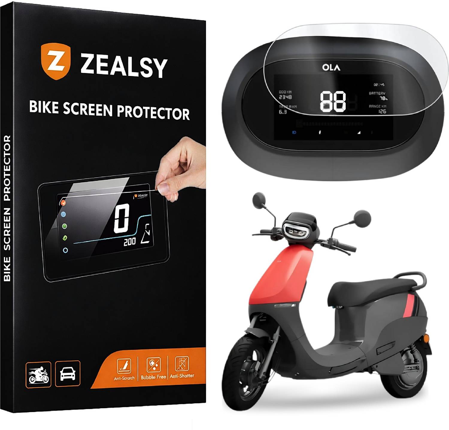 Zealsy Impossible Screen Guard for OLA S1X , S1 X PLUS Screen Gua