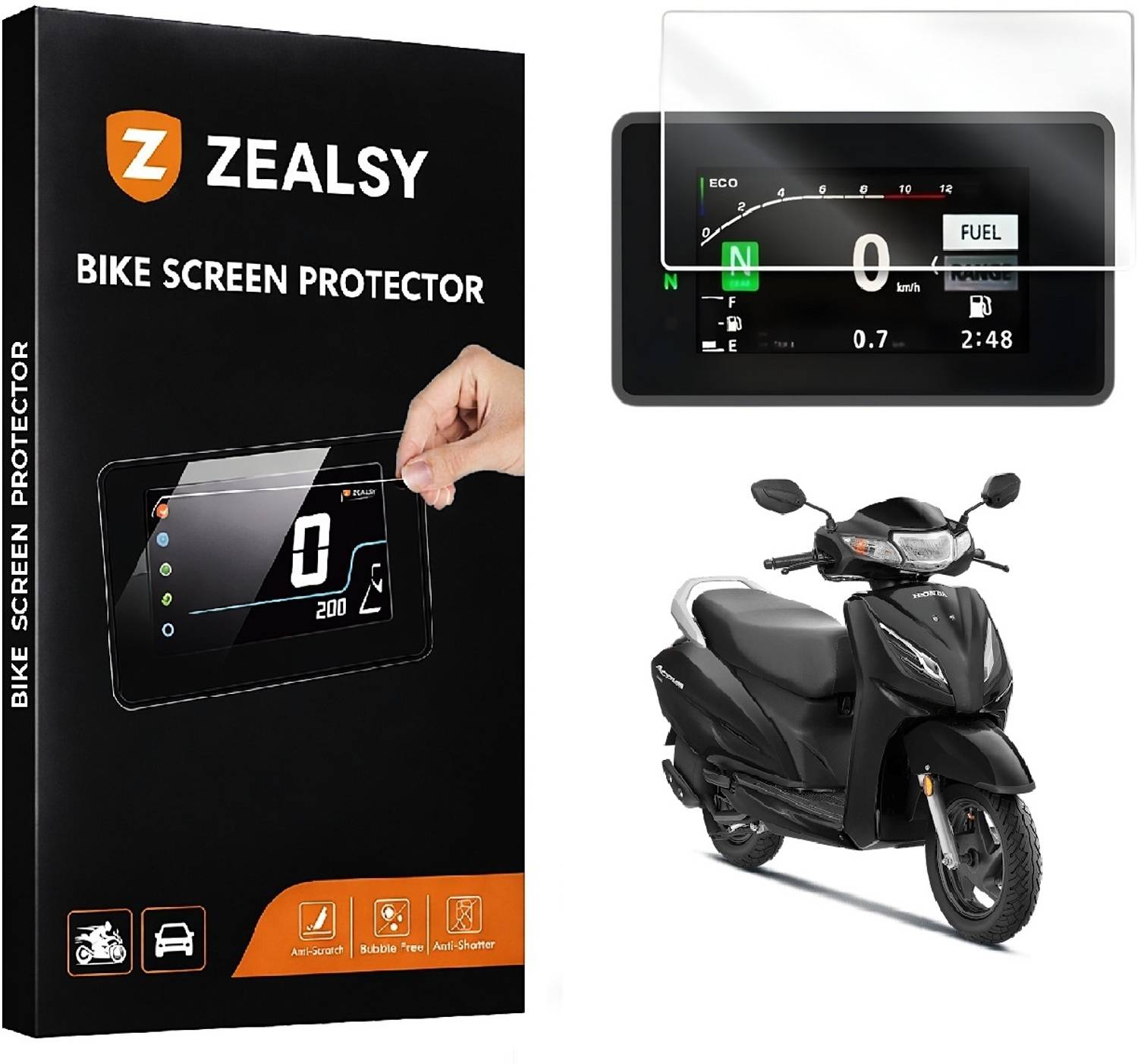 Zealsy Screen Guard Activa 110 DLX 2025 TFT Digital Speedometer Display Protector Bike Display Screen Guard