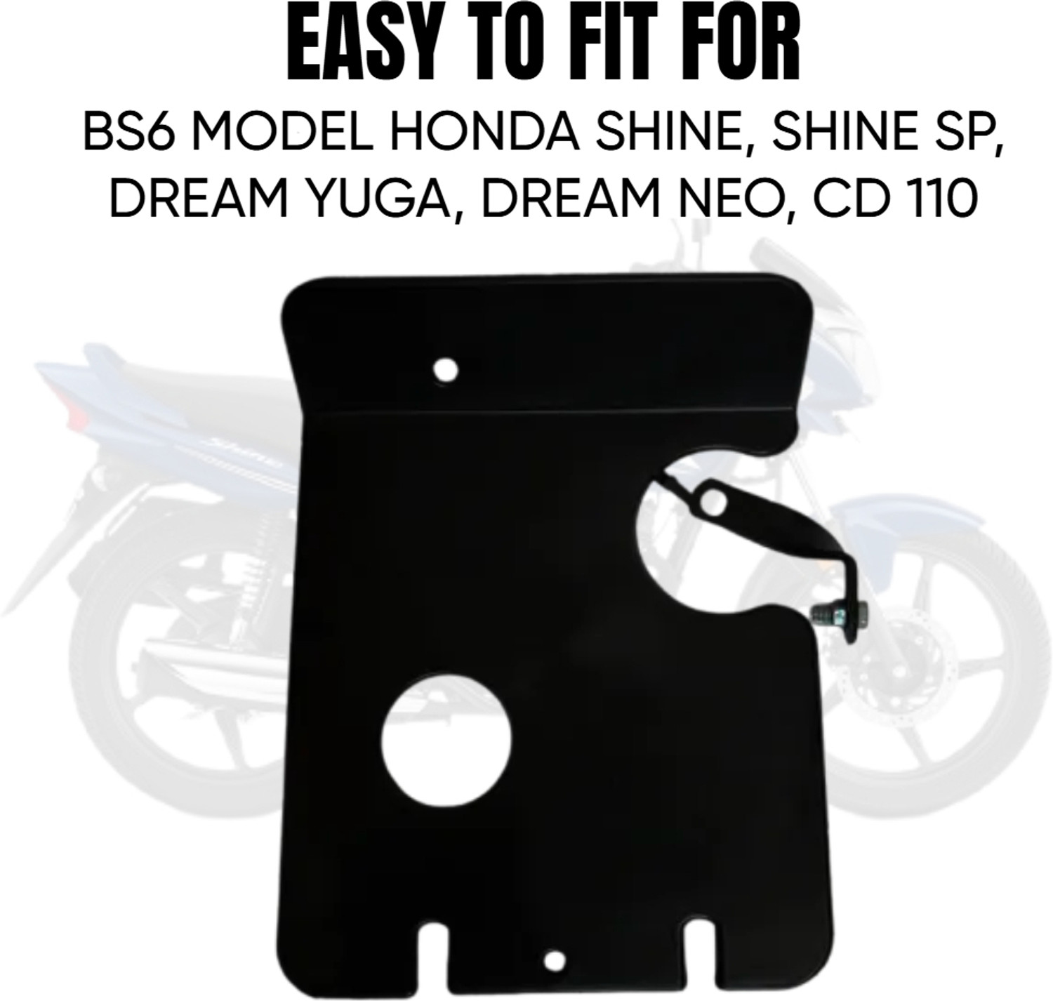 Image of B.K Accessories Engine Guard for H.onda Shine,Shine SP,Dream Yuga,Dream Neo,CD110 BS4,BS6 Models Bike Engine Guard