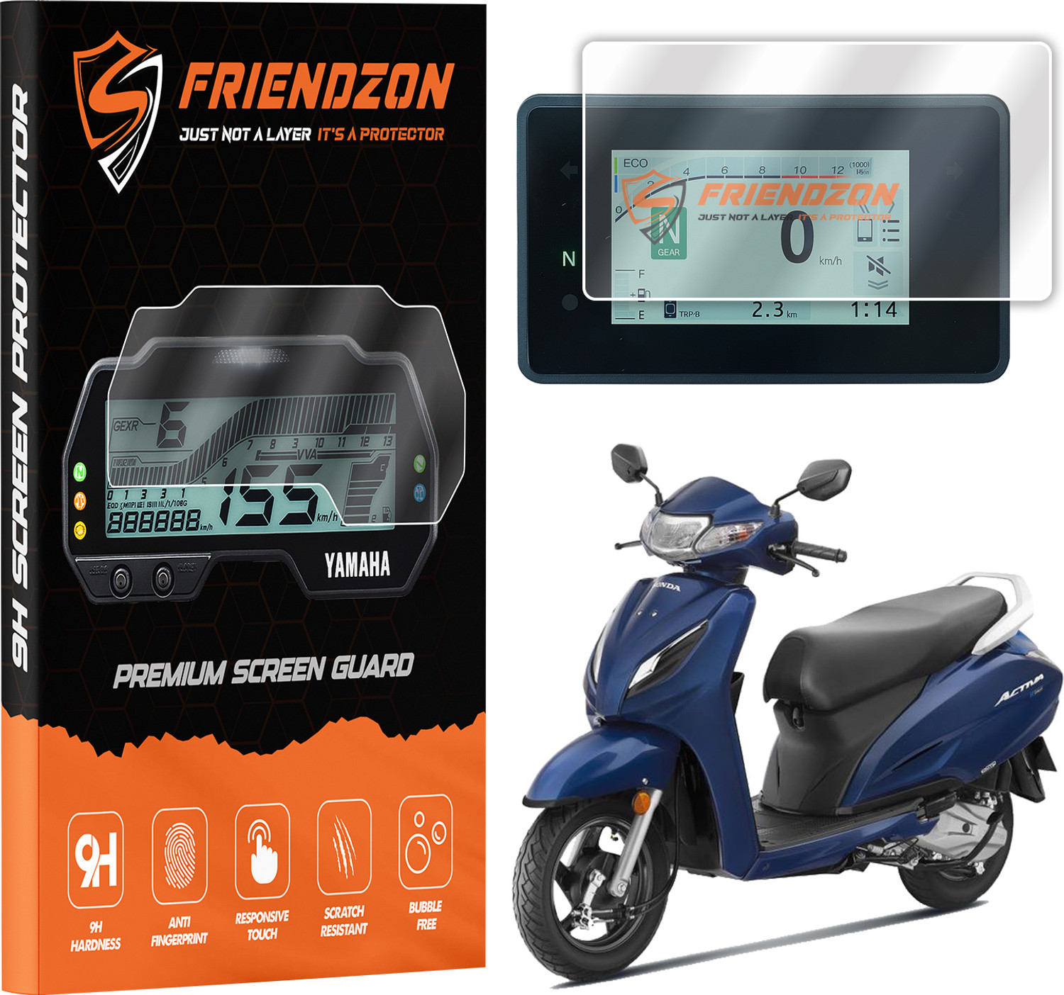 Image of FriendZon Screen Guard for HONDA Activa 110 2025 || Anti Scratch || Anti-Bubble | HD Clear Bike Crash Guard