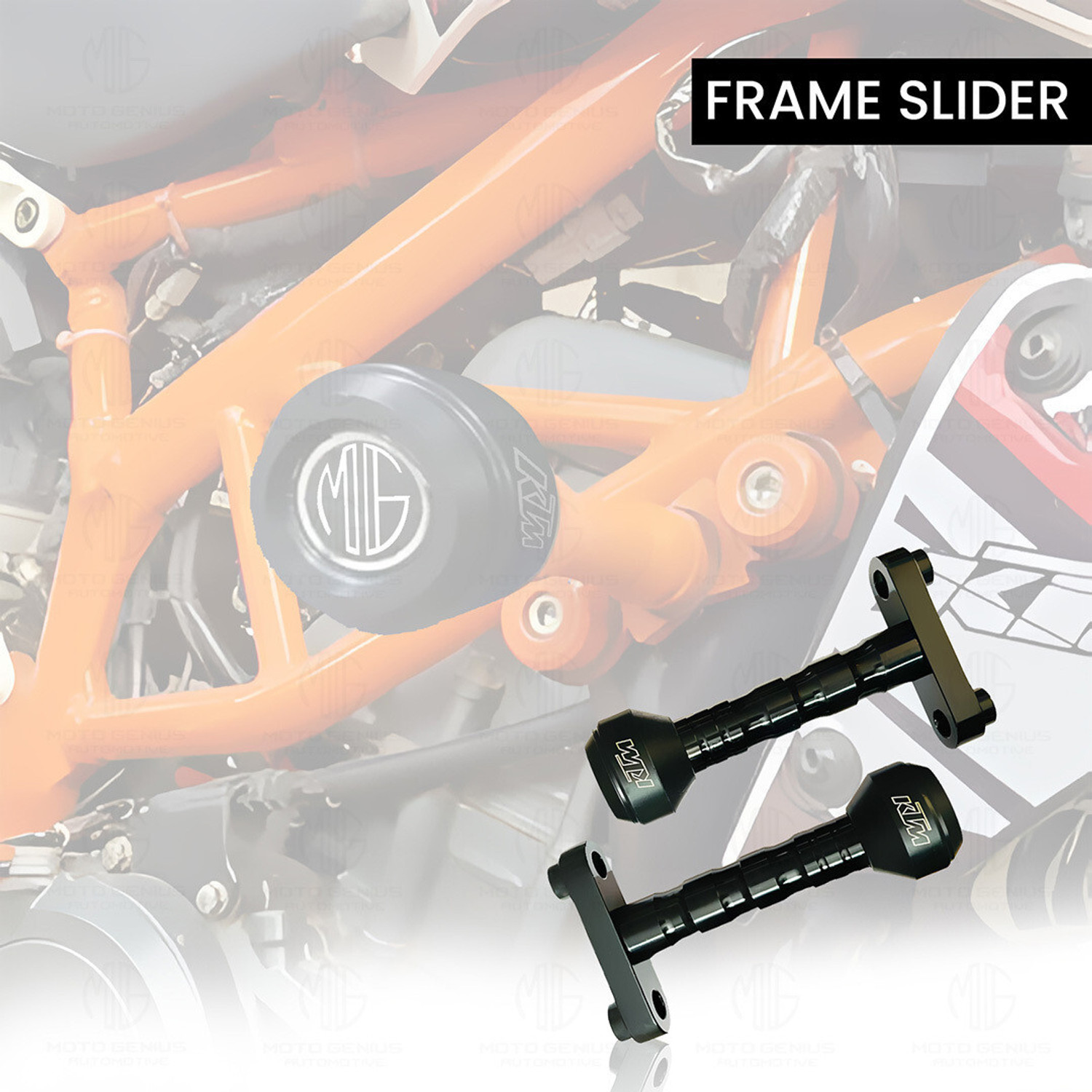 Image of Moto Genius Frame Slider Crash Protection Guard for KTM Duke Fits in Duke All Models (Black) Bike Crash Guard