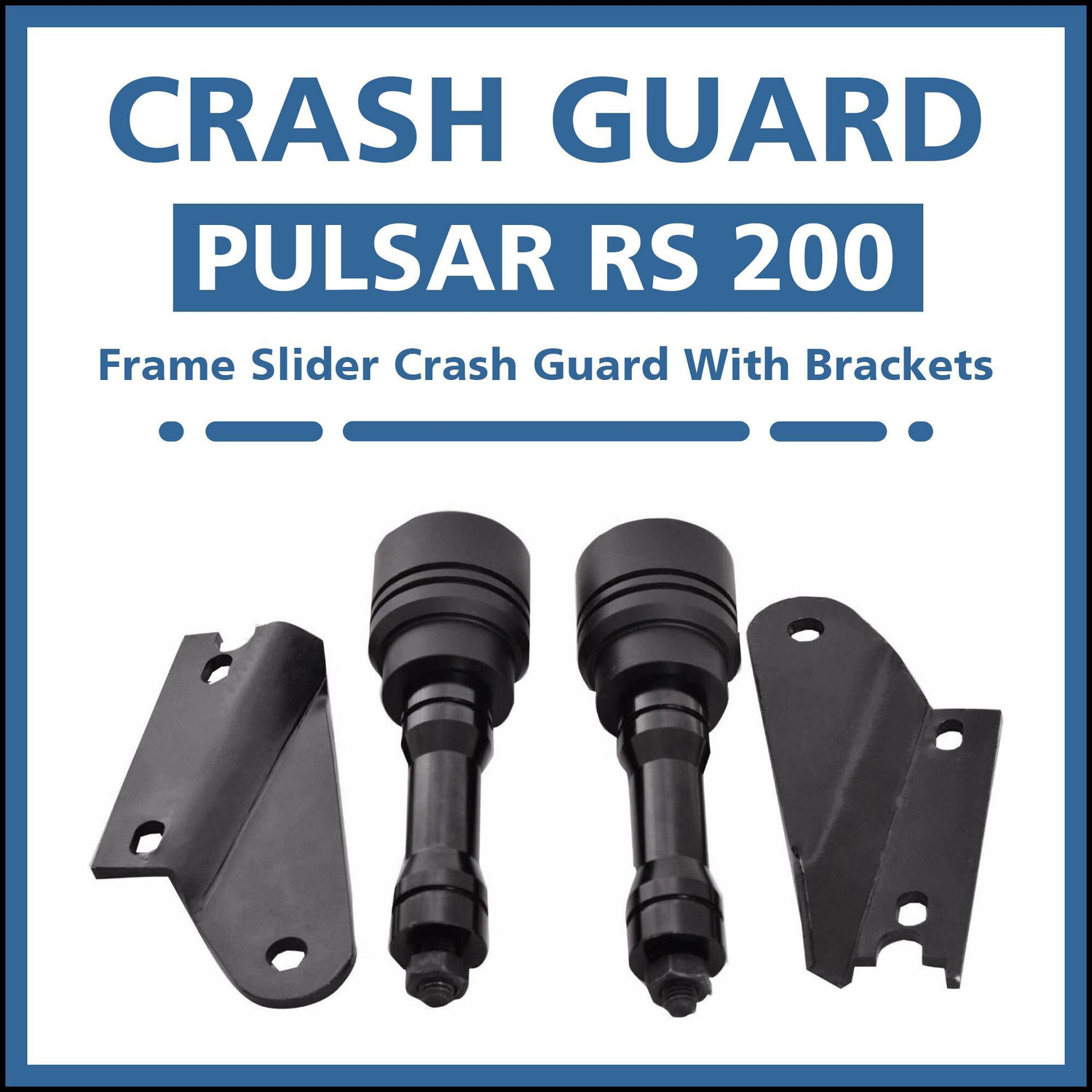 Image of ASRYD Heavy Quality Pulsar Rs 200 Frame Slider Crash Guard with Brackets Black