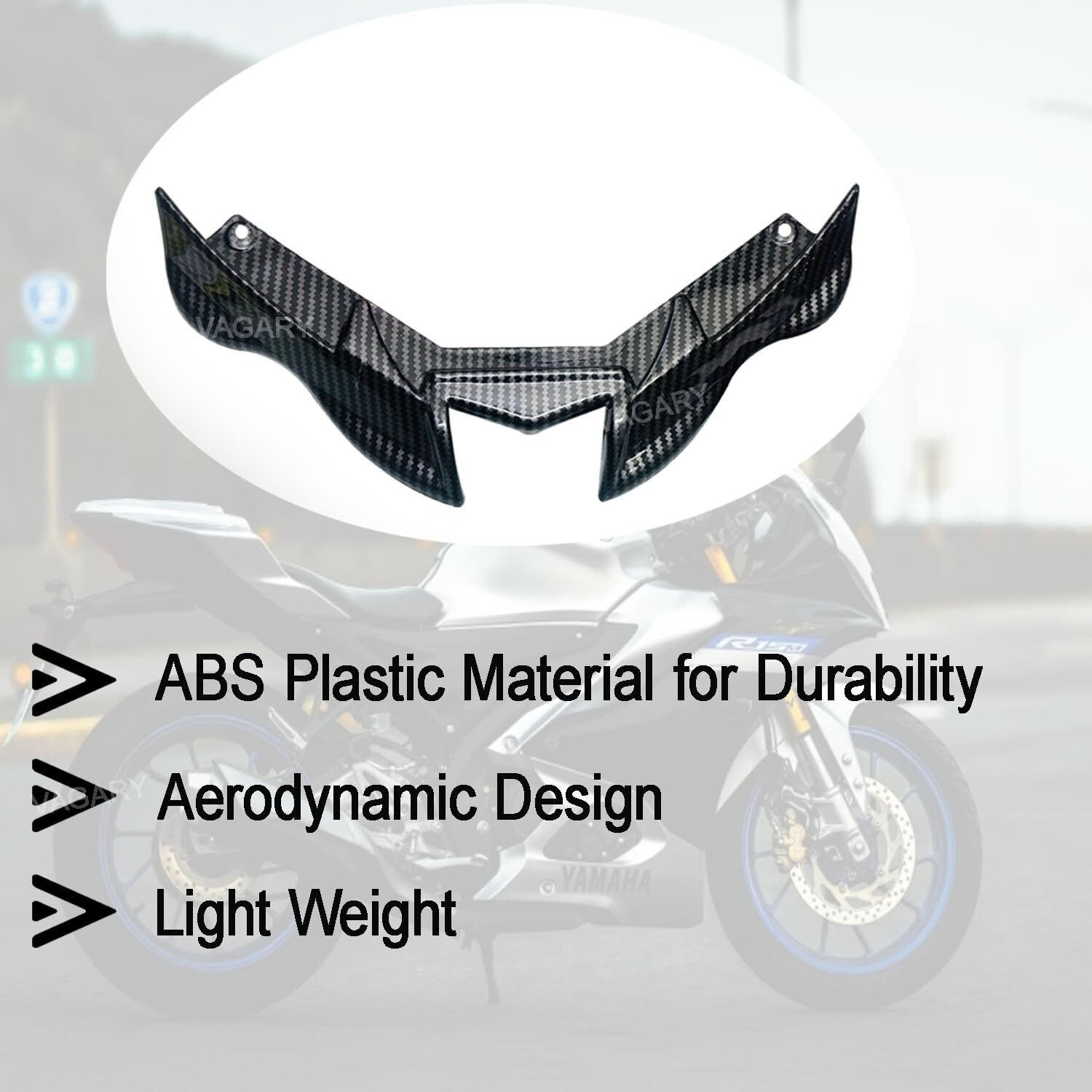 Image of Vagary Premium Carbon Winglet with Screen Guard for R15 V4 & R15M Bike Crash Protector Bike Crash Guard