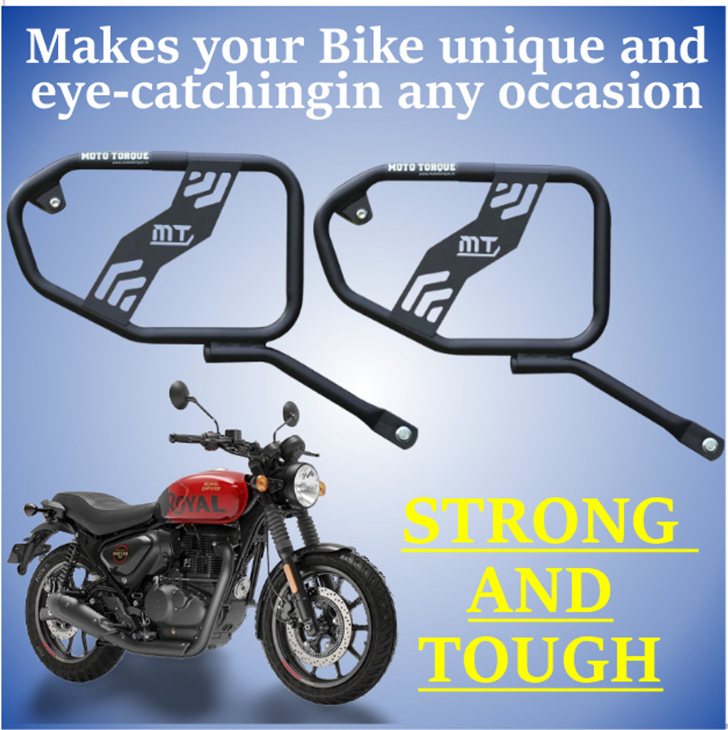 Image of ASRYD Motorcycle Royal Enfield Hunter 350 Saddle Stay Heavy Quality Bike Crash Guard