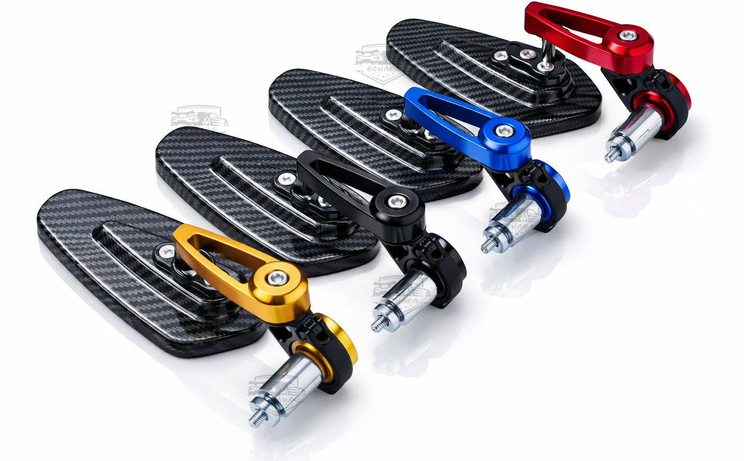 Image of GONAMA Carbon Fiber Handlebar End Mirror for Motorcycle | CNC Aluminum Handlebar Hand Guard