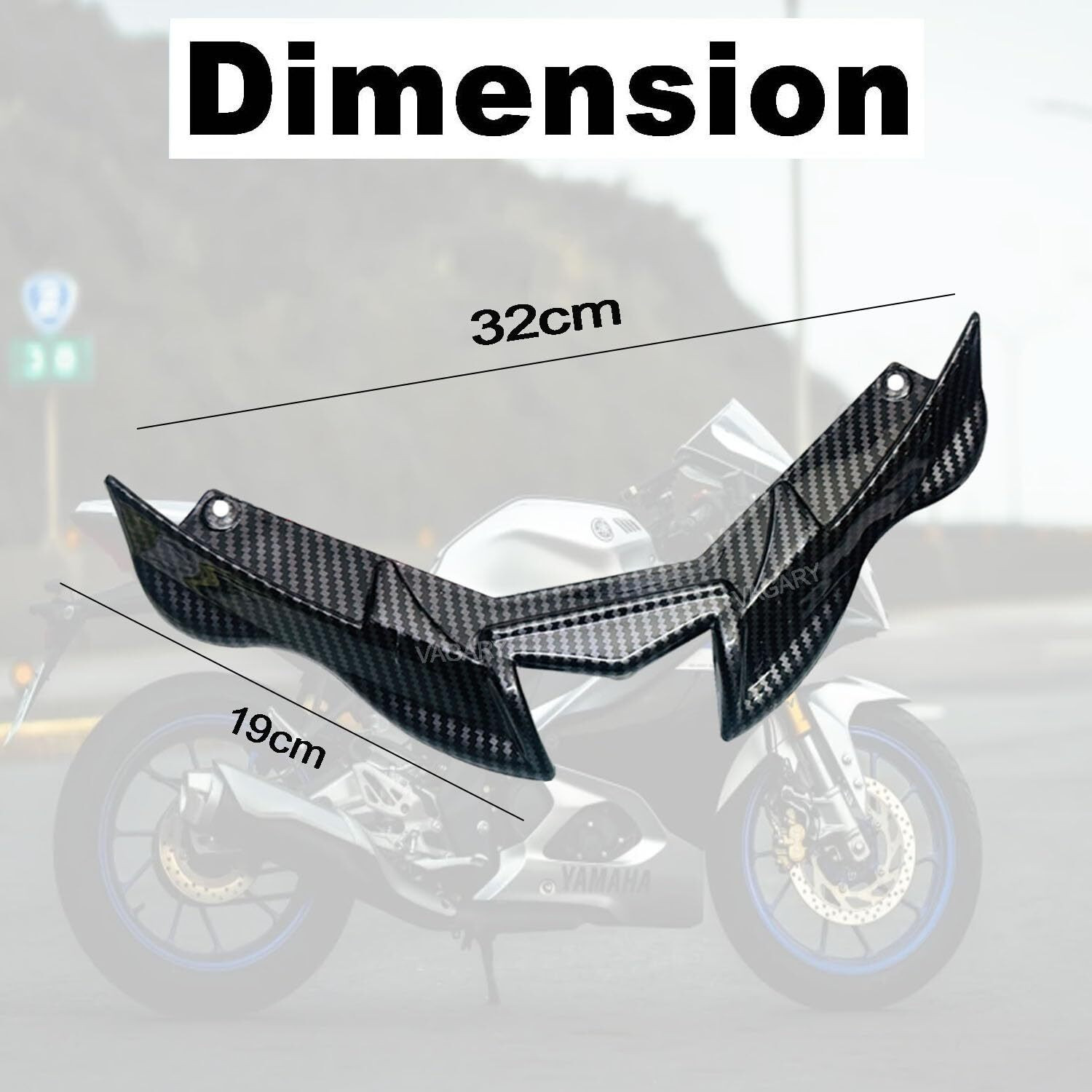 Image of Vagary Premium Carbon Winglet with Screen Guard for R15 V4 & R15M Bike Crash Protector Bike Crash Guard