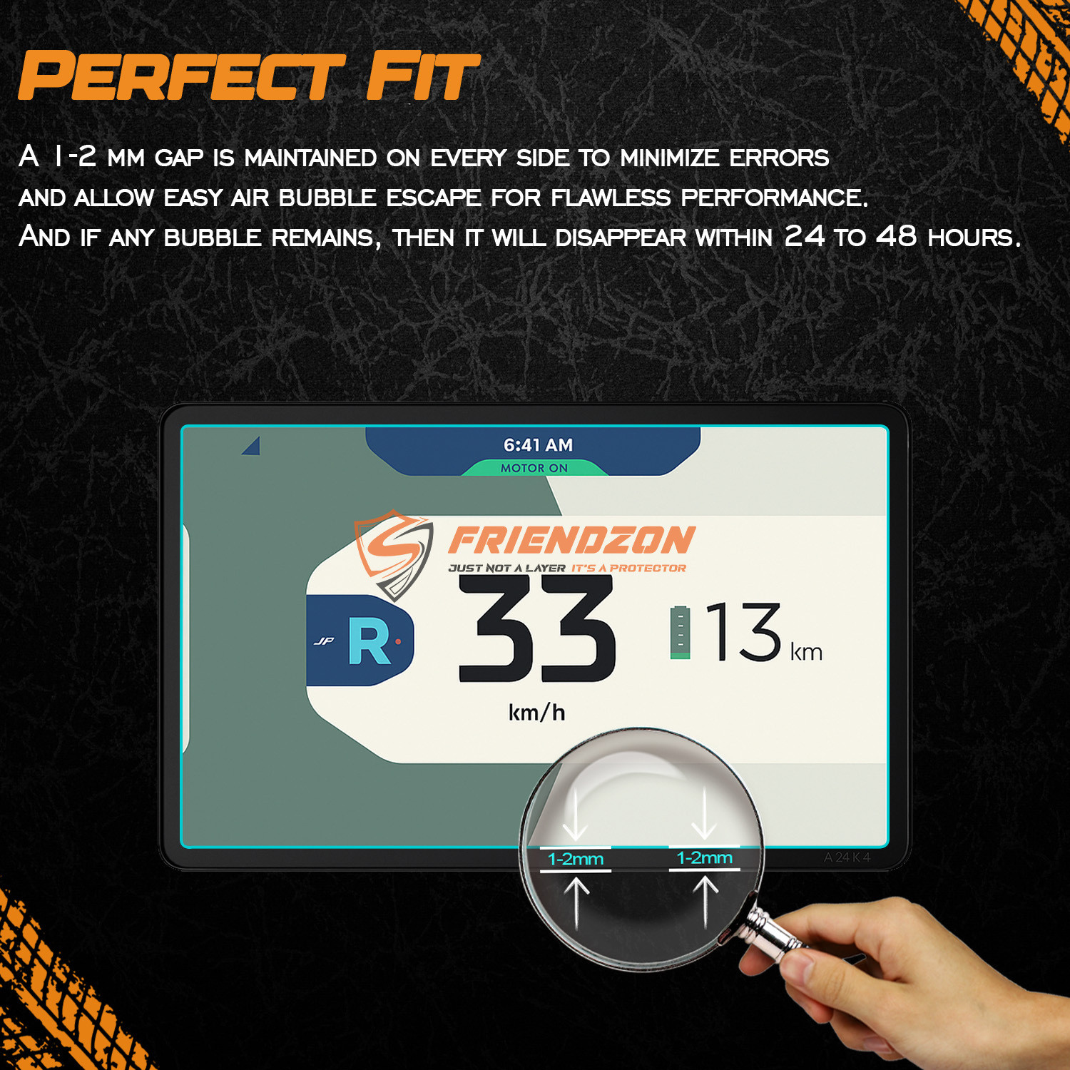 Image of FriendZon 9H Nano Screen Guard Protector Compatible With Ather Rizta S & Rizta Z Bike Crash Guard