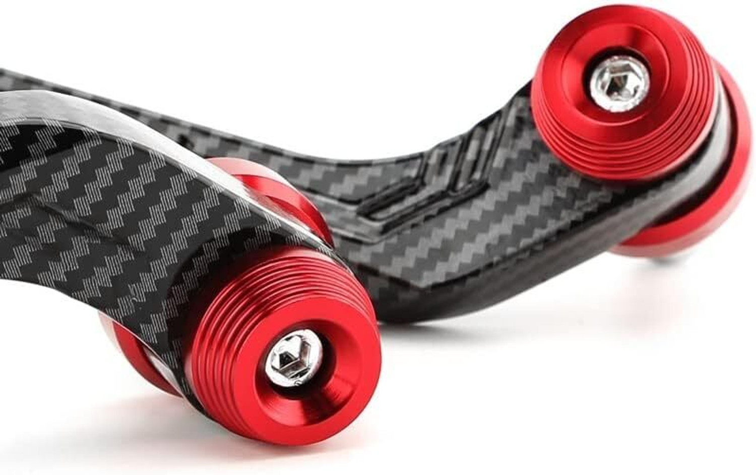 Image of ASRYD Bike Handlebar Hand Protector Carbon Color Metal Body Heavy Hand Protection Red Handlebar Hand Guard