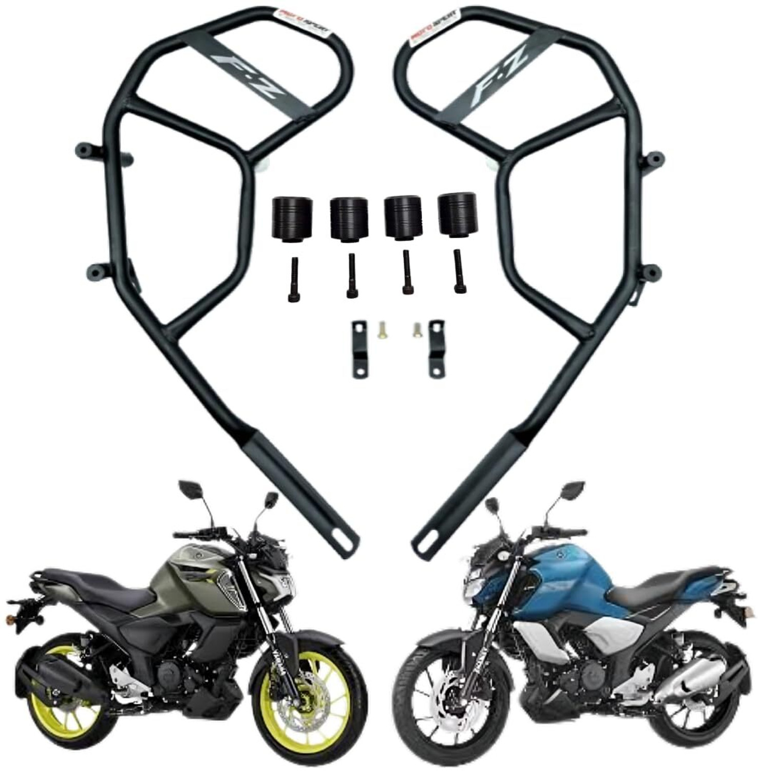 Image of DADDY AUTO Crash Guard with Frame Slider for Yamaha FZ V3 , Z-S,V4