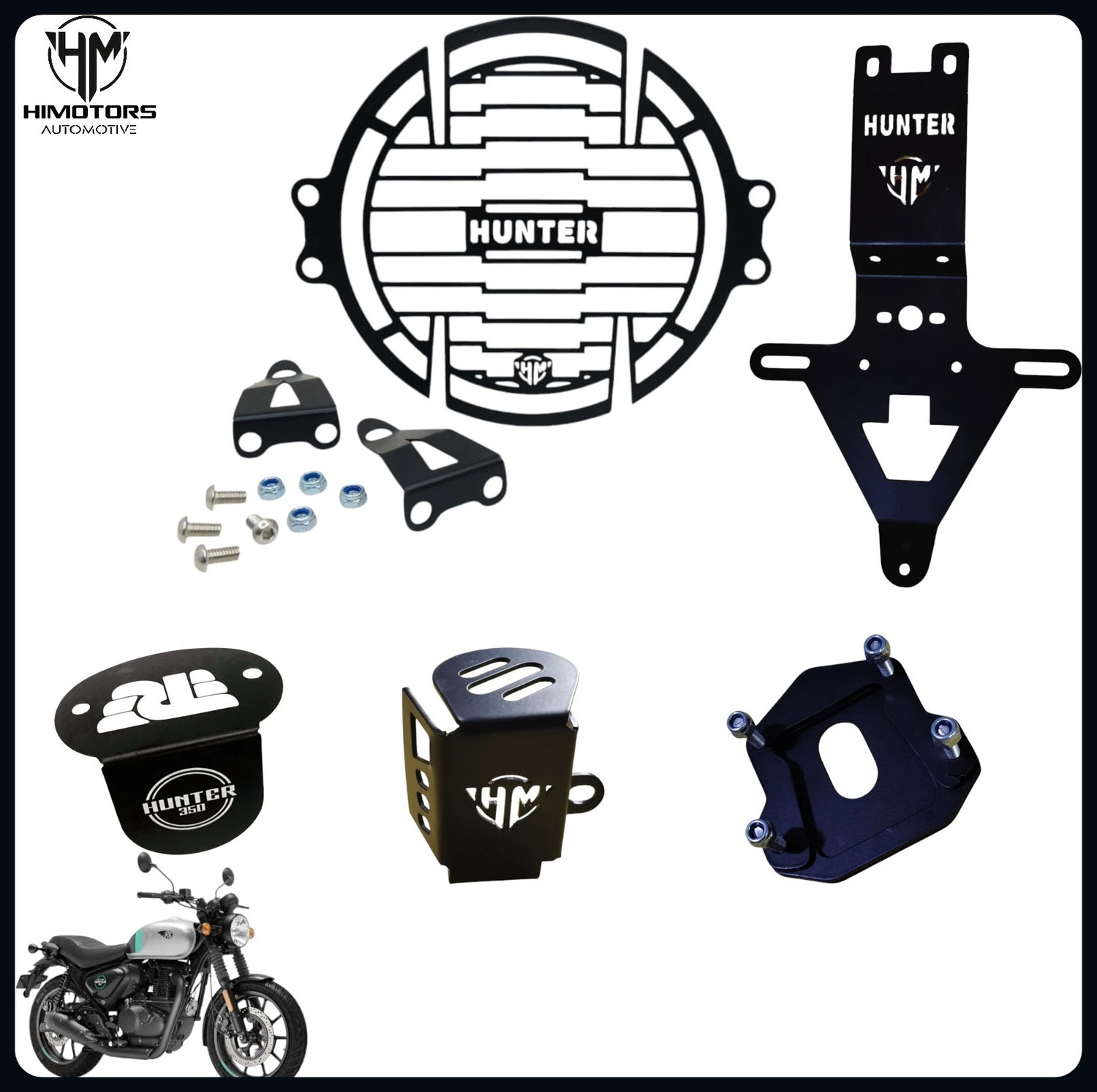 Image of HIMOTORS HUNTER 350CC COMBO SET OF 5 PCS-A Bike Crash Guard