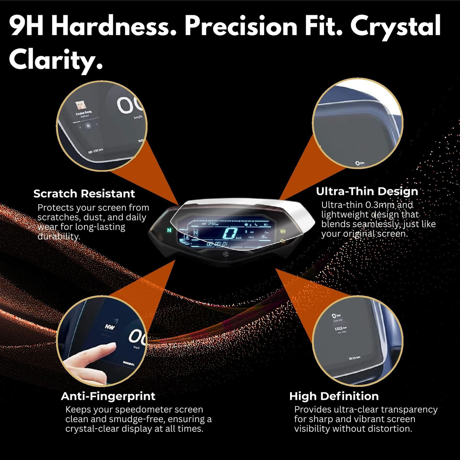 Image of Zealsy Screen Guard Pulsar N150 N160 N250 Digital Speedometer Display Protector Bike Display Screen Guard