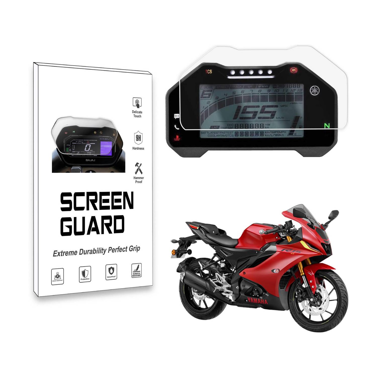 Badal Auto Screen Guard For R 15 V4 Bike 2025 [Not Tempered Glass] Bike Display Screen Guard