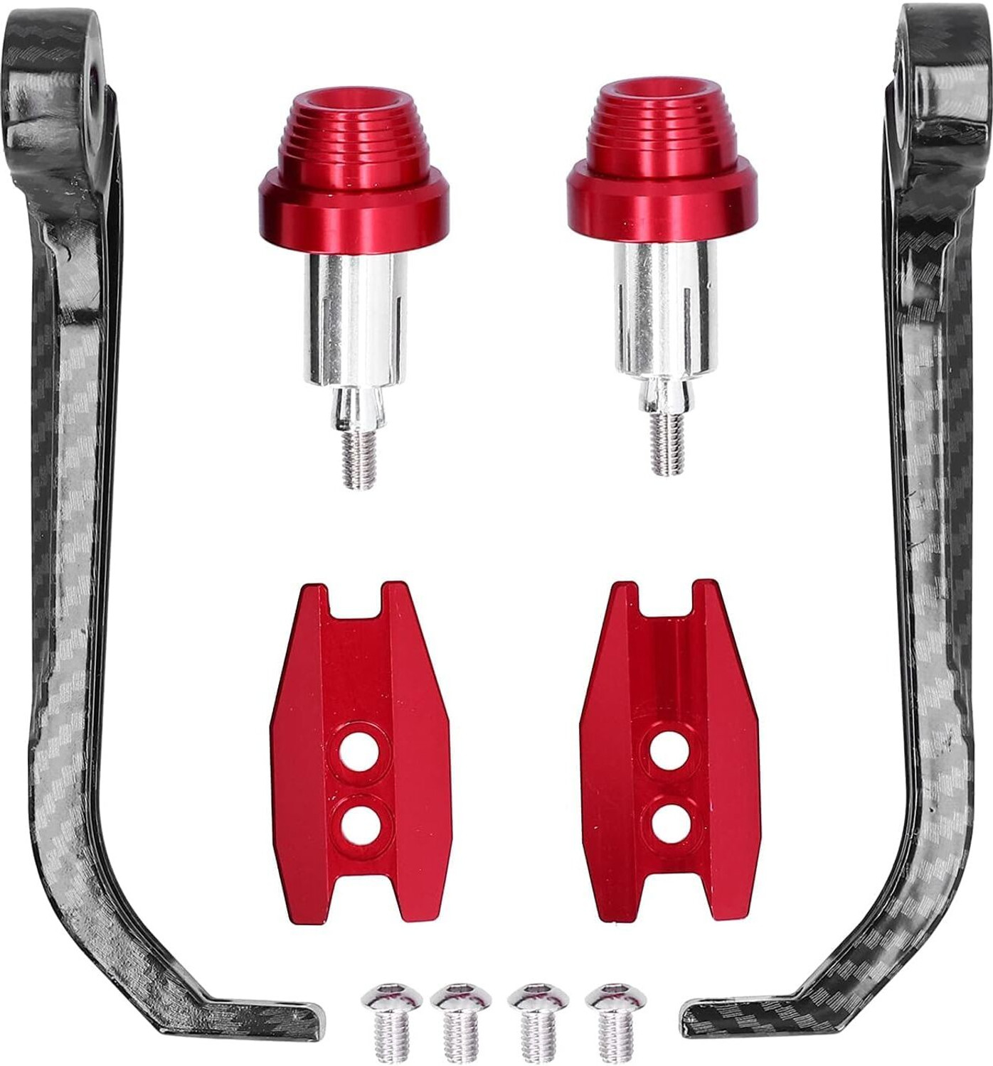 Image of ASRYD Bike Handlebar Hand Protector Carbon Color Metal Body Heavy Hand Protection Red Handlebar Hand Guard