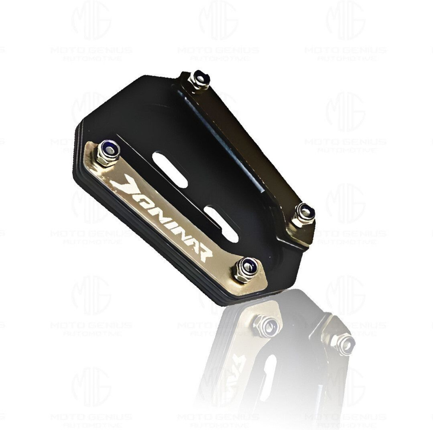 Image of Moto Genius Side Stand Extender for Dominar 250 & 400 | Heavy-Duty Stability Support (Black) Bike Crash Guard