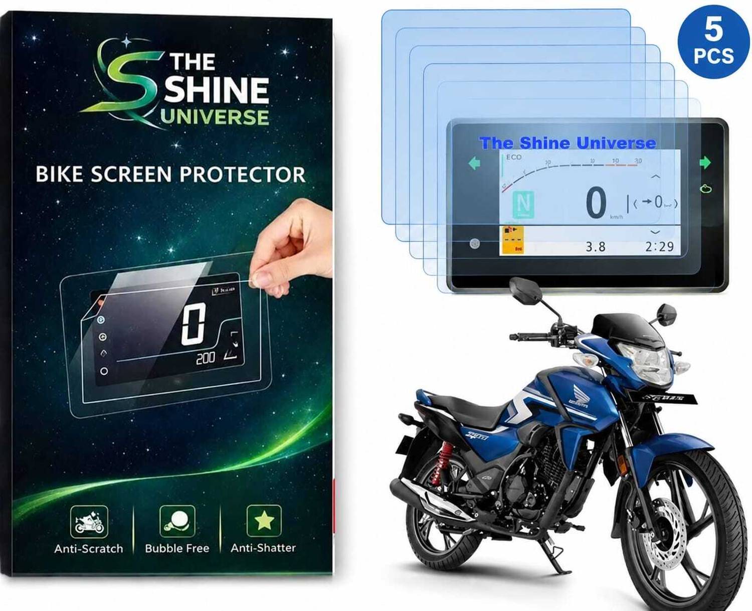 THE SHINE UNIVERSE NEW 2025 HONDA SP125 Bike 2025 [Not Tempered Glass] Bike Display Screen Guard