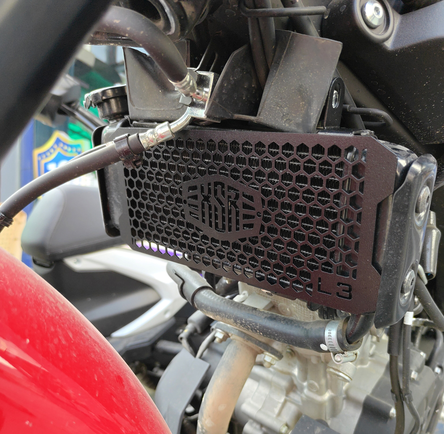 Image of L3 MODZ XSR 155 Radiator Guard - Honeycomb Design Grill Protector | High Airflow Bike Radiator Guard