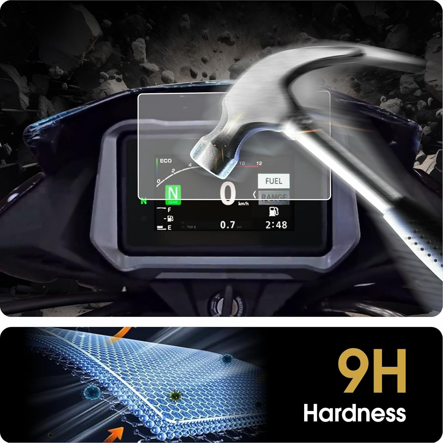 Image of DefendX SCREEN PROTECTOR FOR HONDA SP 125 Bike Display Screen Guard (Honda)