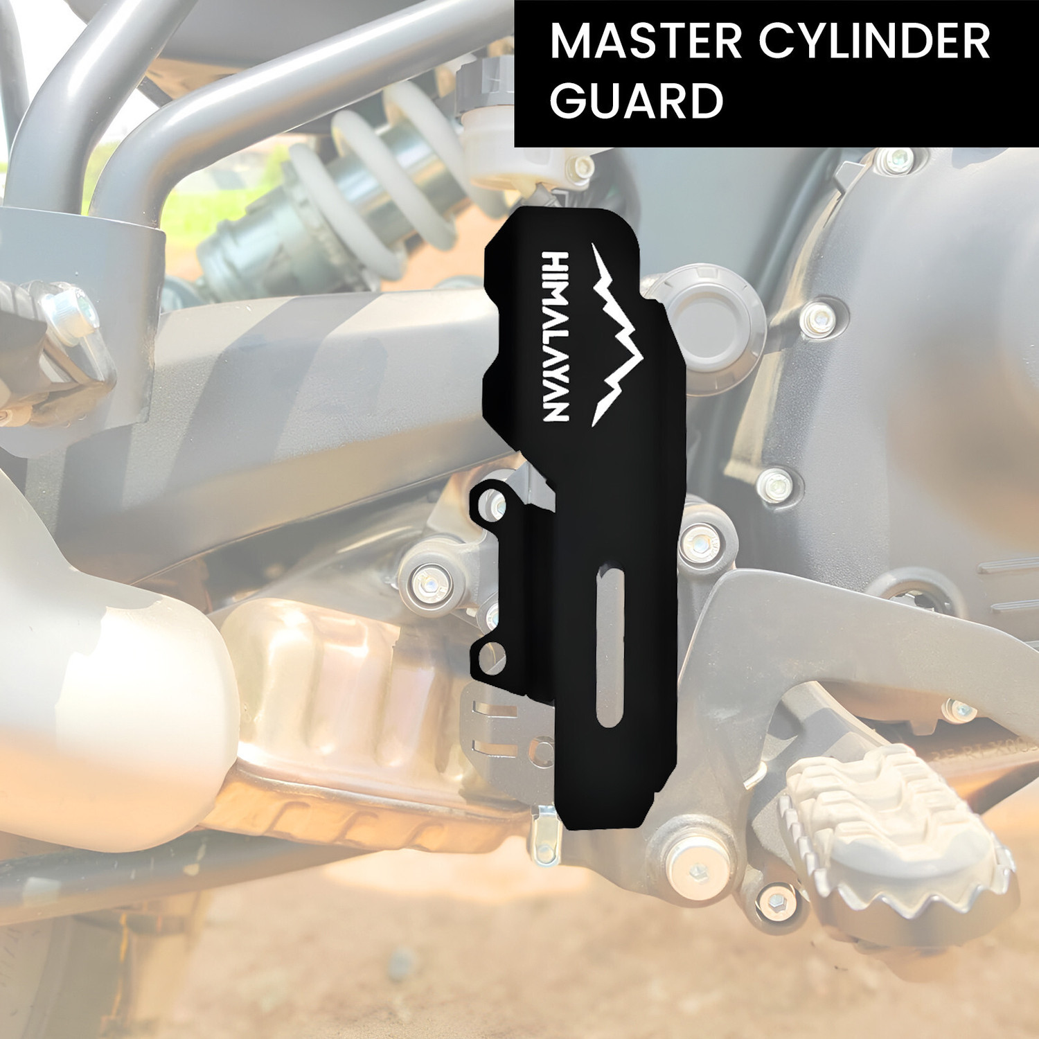 Image of Moto Genius Metal Master Cylinder Guard for RE Himalayan 450 Bike Crash Guard