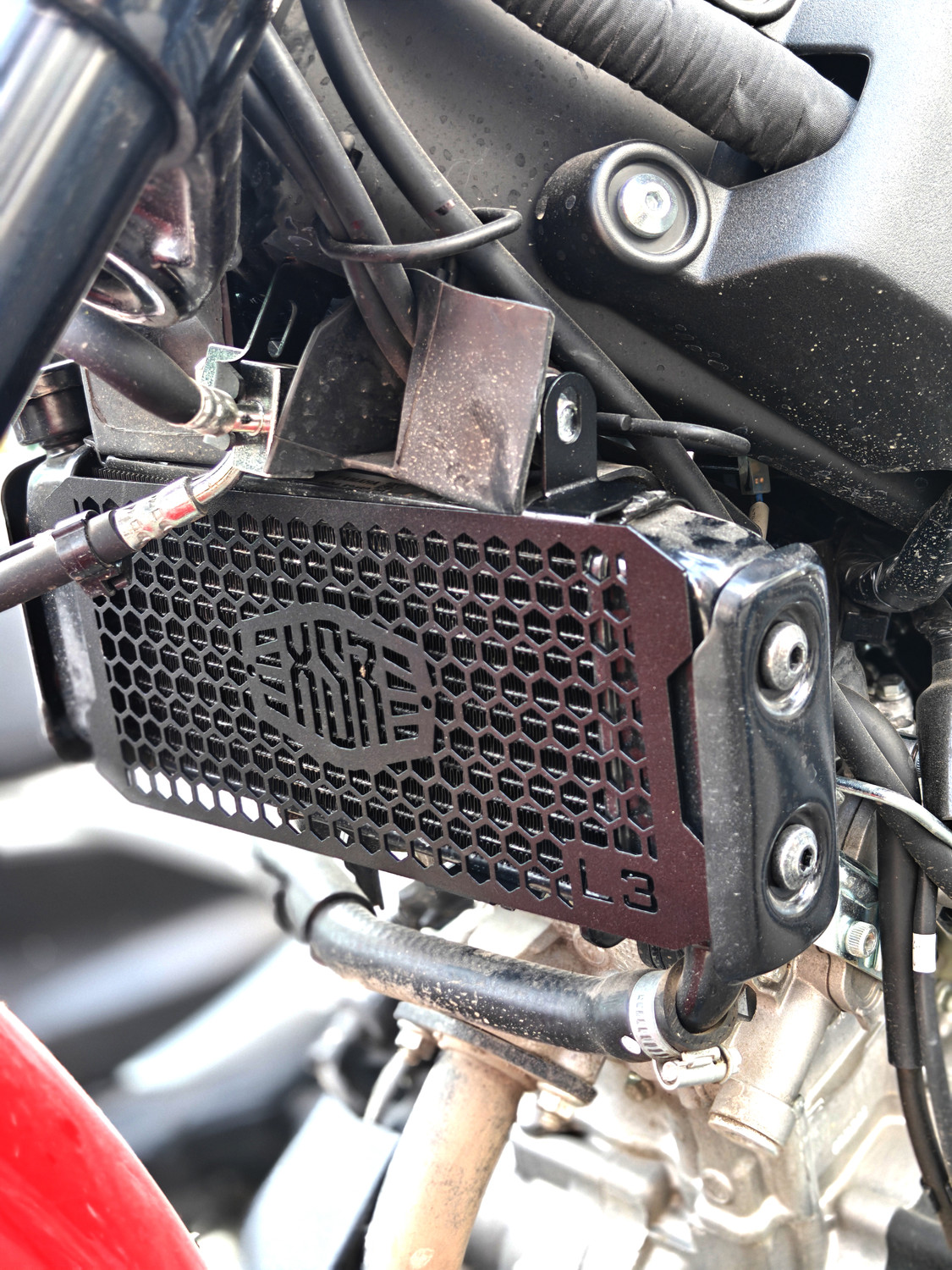 Image of L3 MODZ XSR 155 Radiator Guard - Honeycomb Design Grill Protector | High Airflow Bike Radiator Guard
