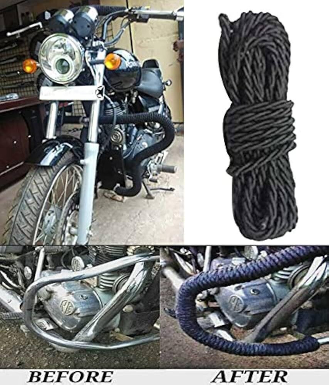 Image of spillfreely Blue Leg Guard Rope,Compitable (pack of 1) Bike Crash Guard Rope
