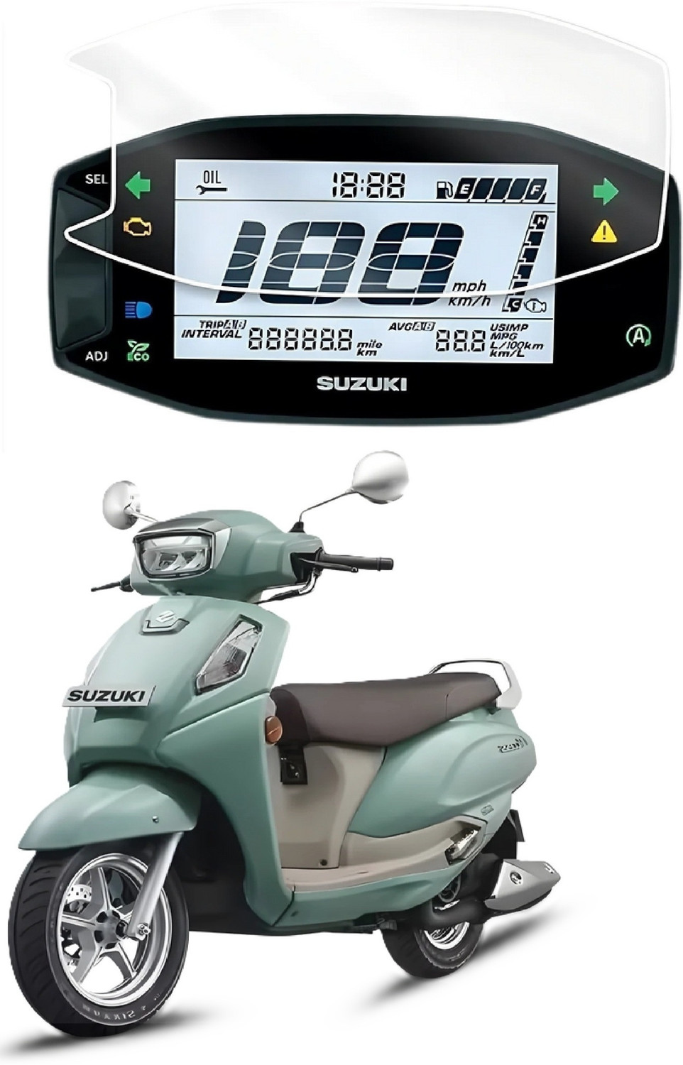 Image of Protectorwala Access Ride Connect (Without TFT Variant) Digital Speedometer Display Protector Bike Display Screen Guard