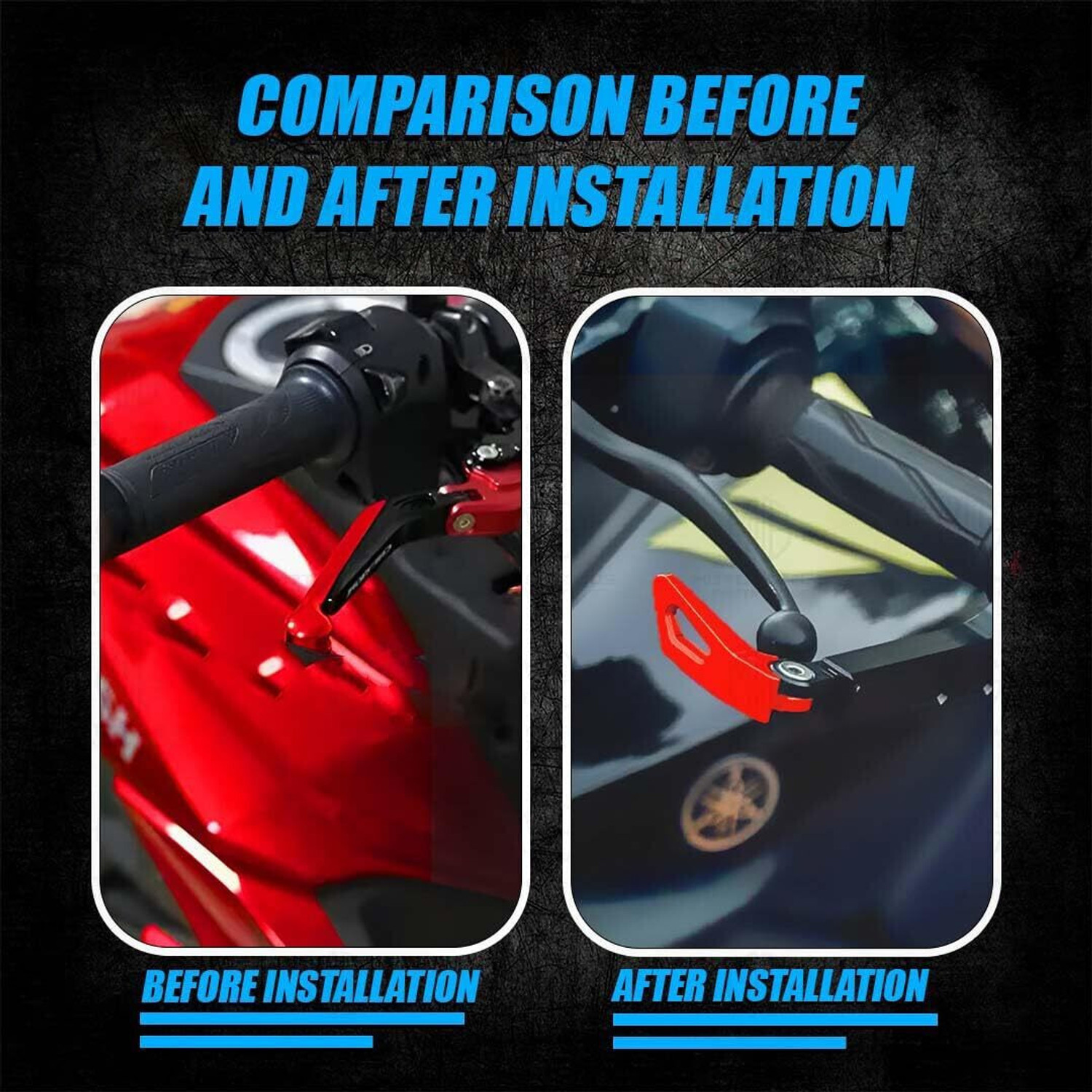 Image of Moto Genius Premium Adjustable Brake Clutch Lever Protector for Motorcycles Safety - Red Bike Crash Guard