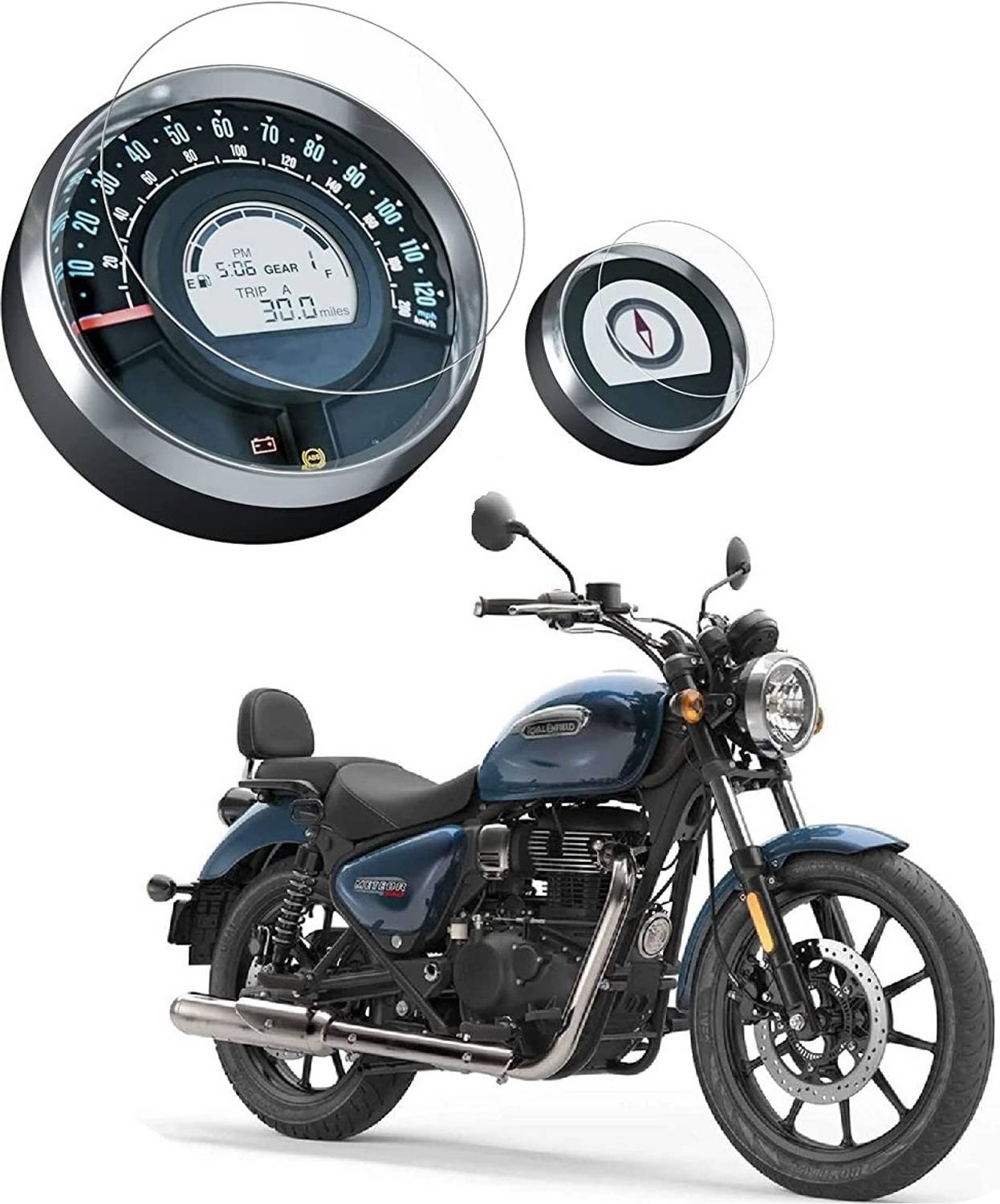 Afpin Impossible Screen Guard for ROYAL ENFIELD METEOR 350 / SCRAM 411 / HUNTER 350 Screen Guard Protector Accessories Motorcycle Digital Console - Clear