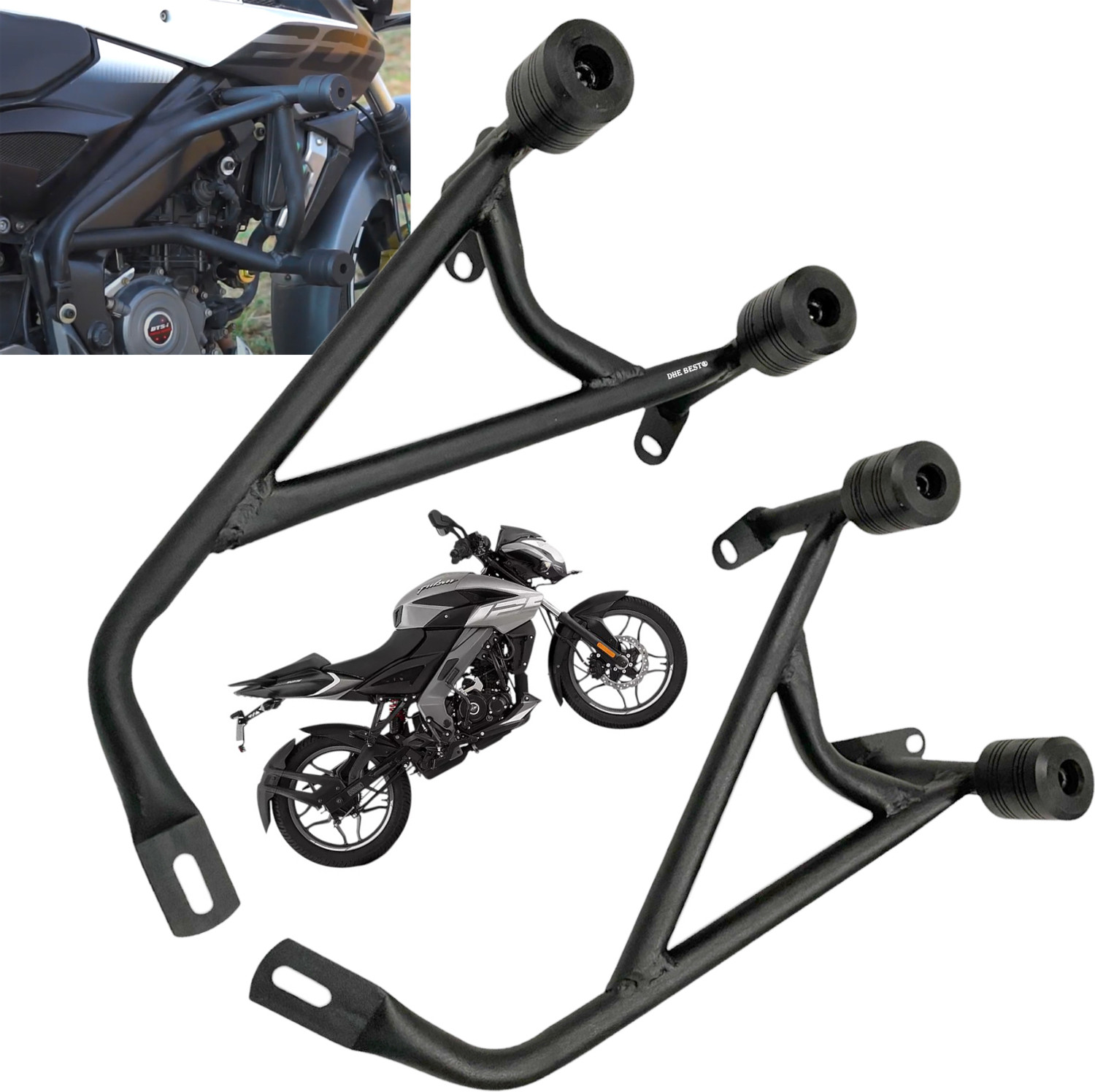 Image of Dhe Best Bike New design metal Crash Guard Frame Support 4 Slider for Bajaj Pulsur NS 125