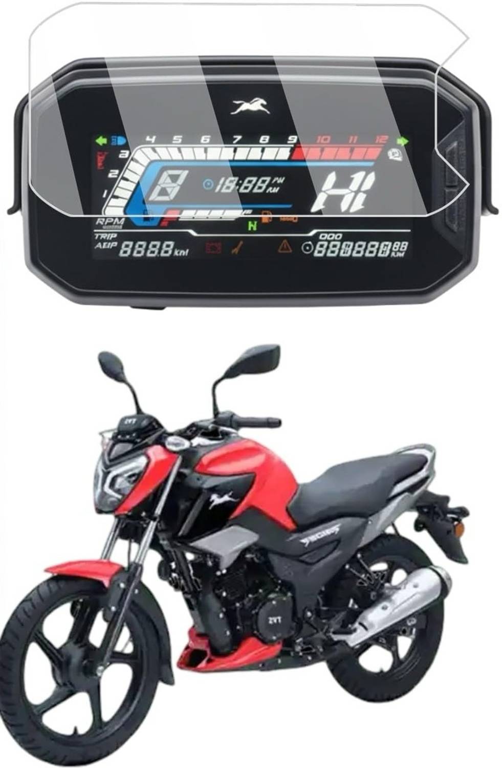 DefendX RAIDER125_E2E_SG Bike Display Screen Guard - Image 1