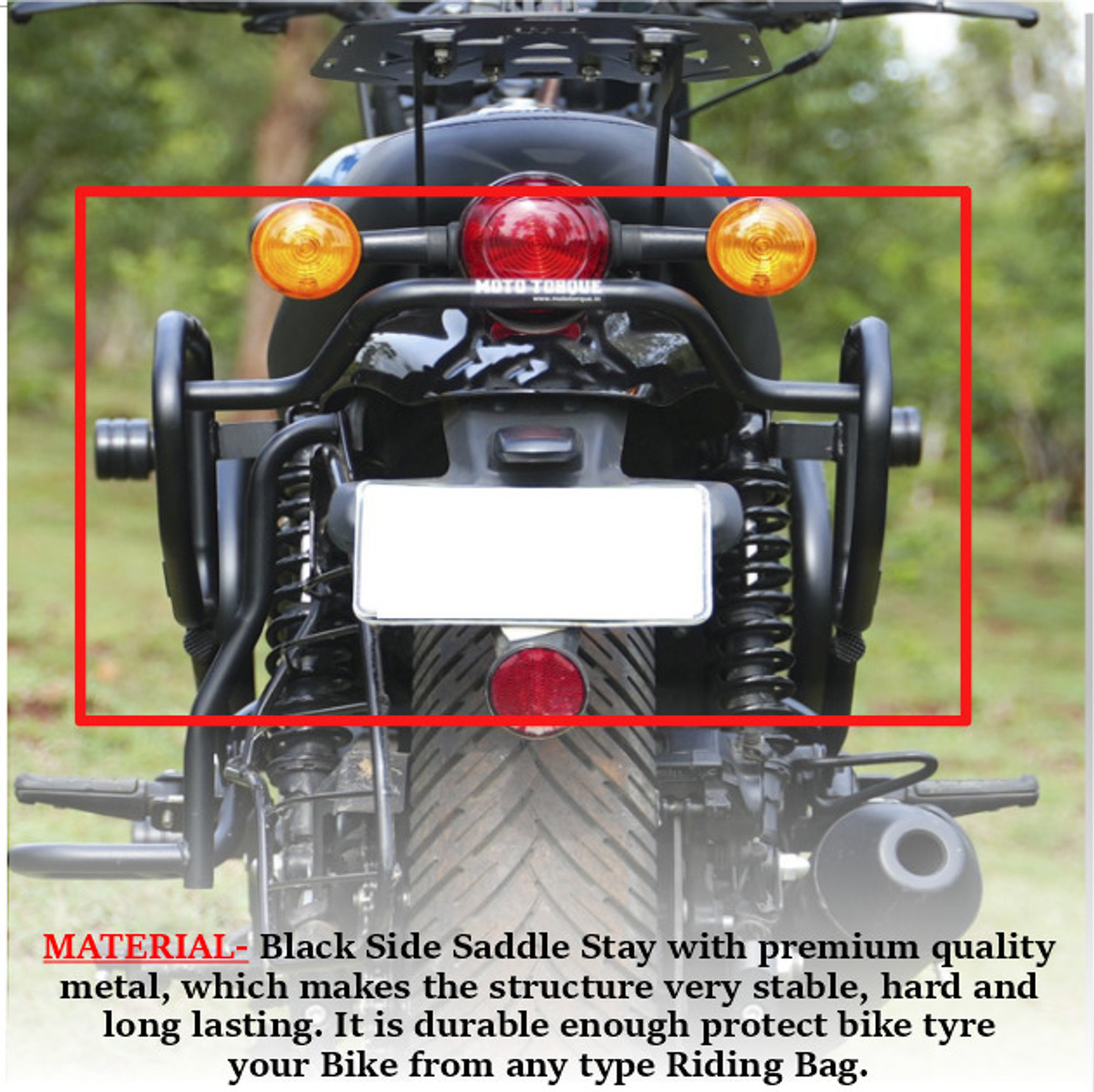 Image of ASRYD Motorcycle Royal Enfield Hunter 350 Saddle Stay Heavy Quality Bike Crash Guard