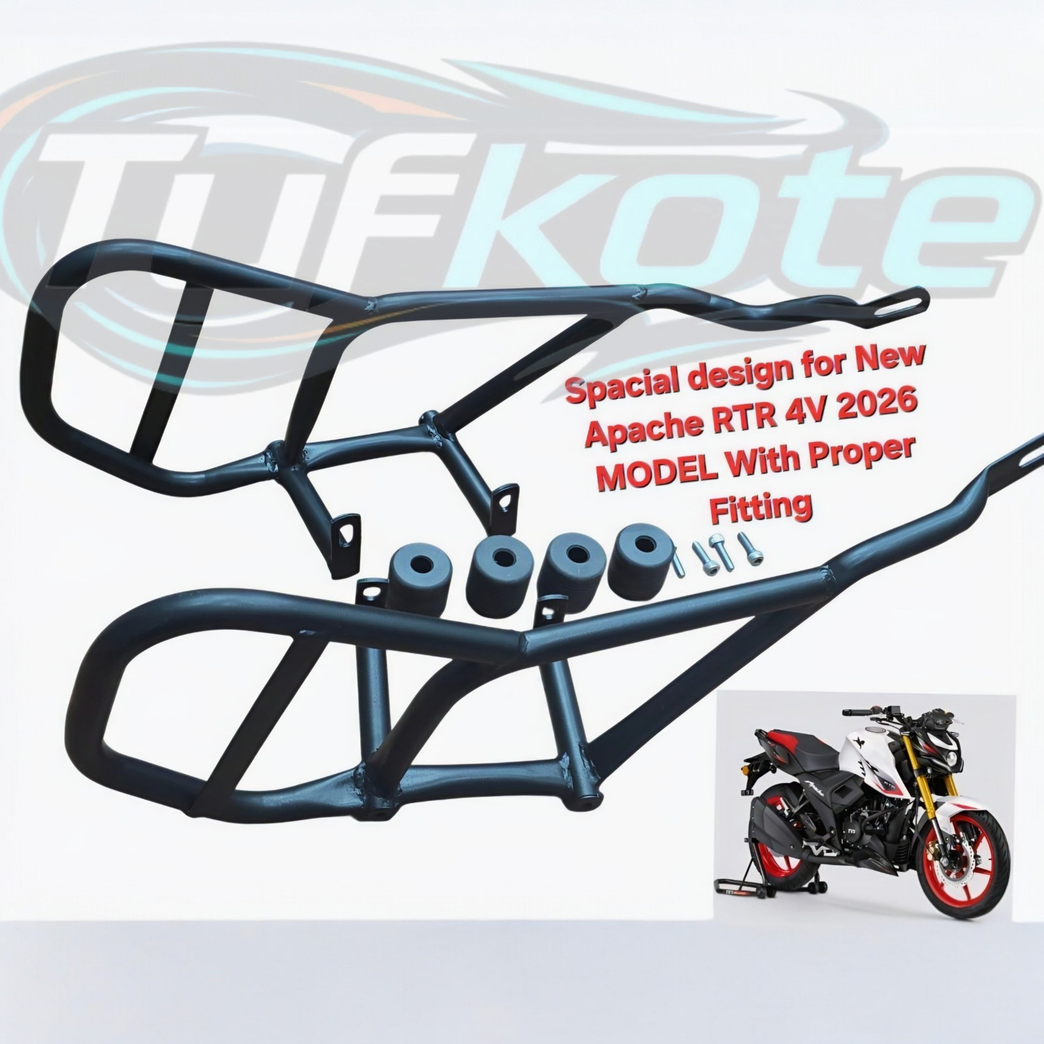 Image of Tufkote HEAVY QUALITY CRASH GUARD FOR DESIGN APACHE RTR 4V 160 NEW MODEL 2026