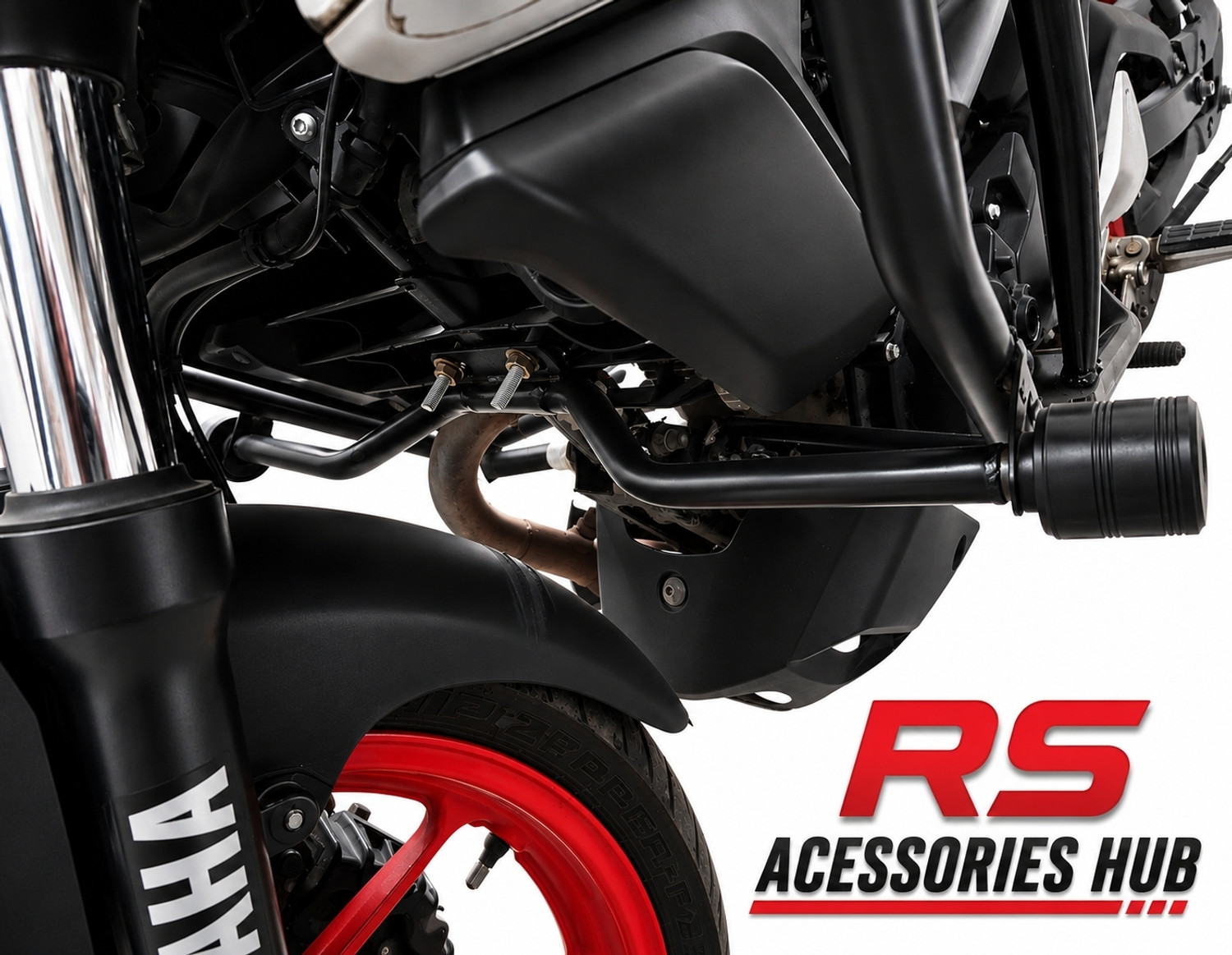 Image of RS ACESSORIES HUB Heavy Metal Leg Guard Compatible for Yamaha FZ-S V3 V4 Bike Crash Guard (Yamaha)