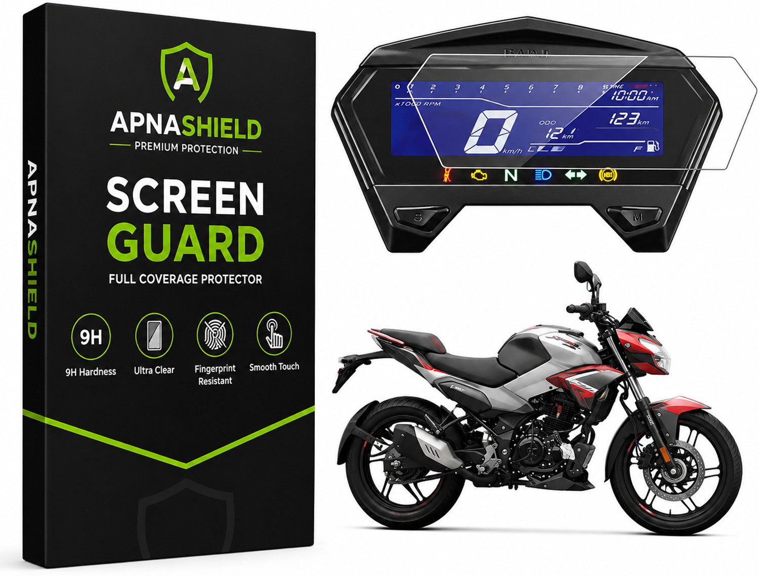 Image of ApnaShield Screen Guard For Hero Xtreme 125R [2025] Bike Display Screen Guard