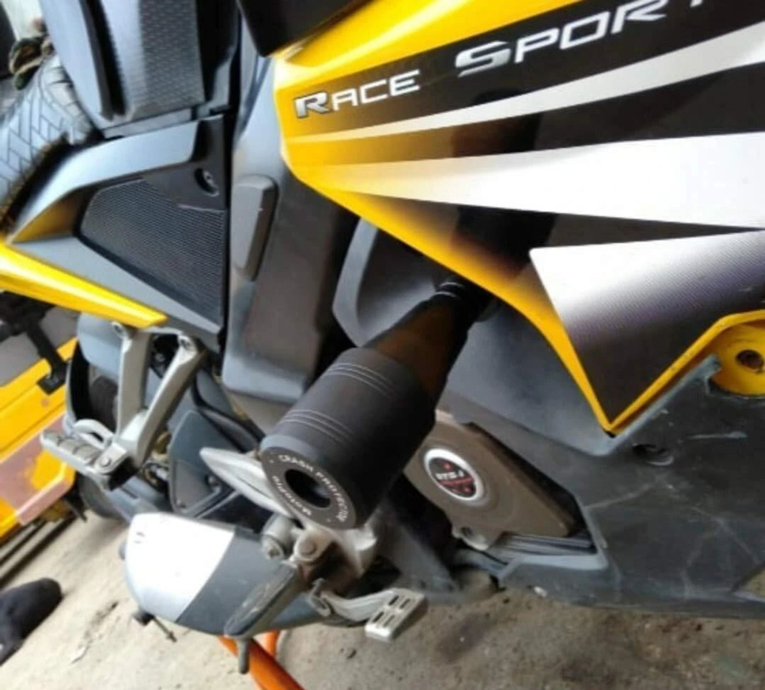 Image of ASRYD Heavy Quality Pulsar Rs 200 Frame Slider Crash Guard with Brackets Black