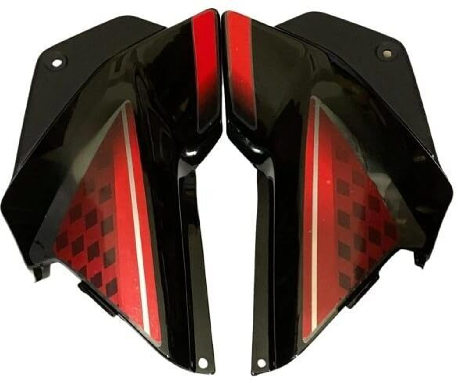 Image of Mudsor GLAMOUR T7 SIDE PANEL BLACK RED Bike Radiator Guard